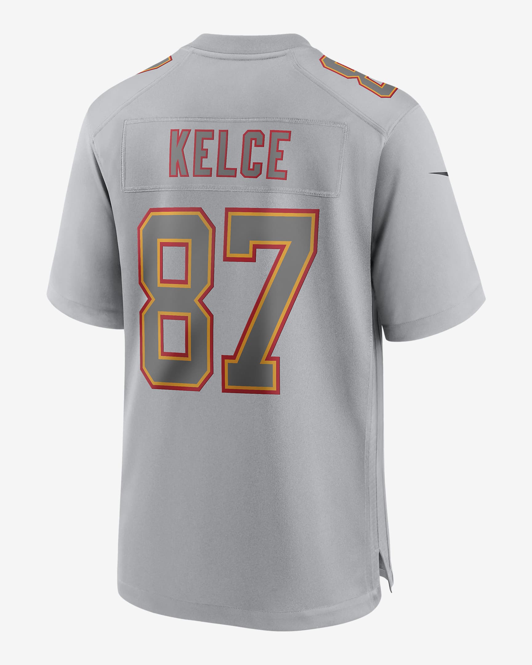 Jersey Nike de la NFL Atmosphere Game para hombre Travis Kelce Kansas City Chiefs Super Bowl LVIII - Gris