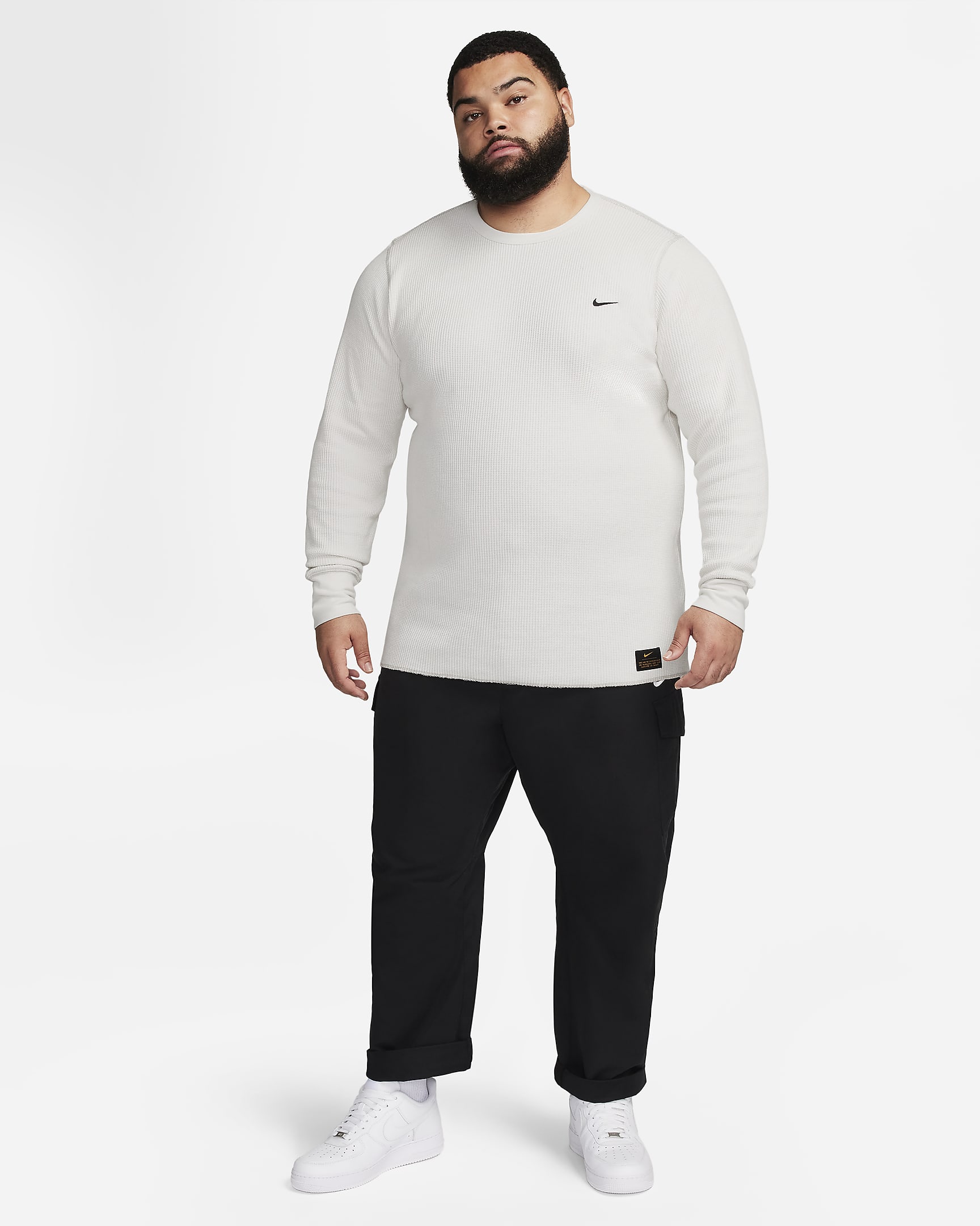 Nike Life Men's Long-sleeve Heavyweight Waffle Top. Nike SE