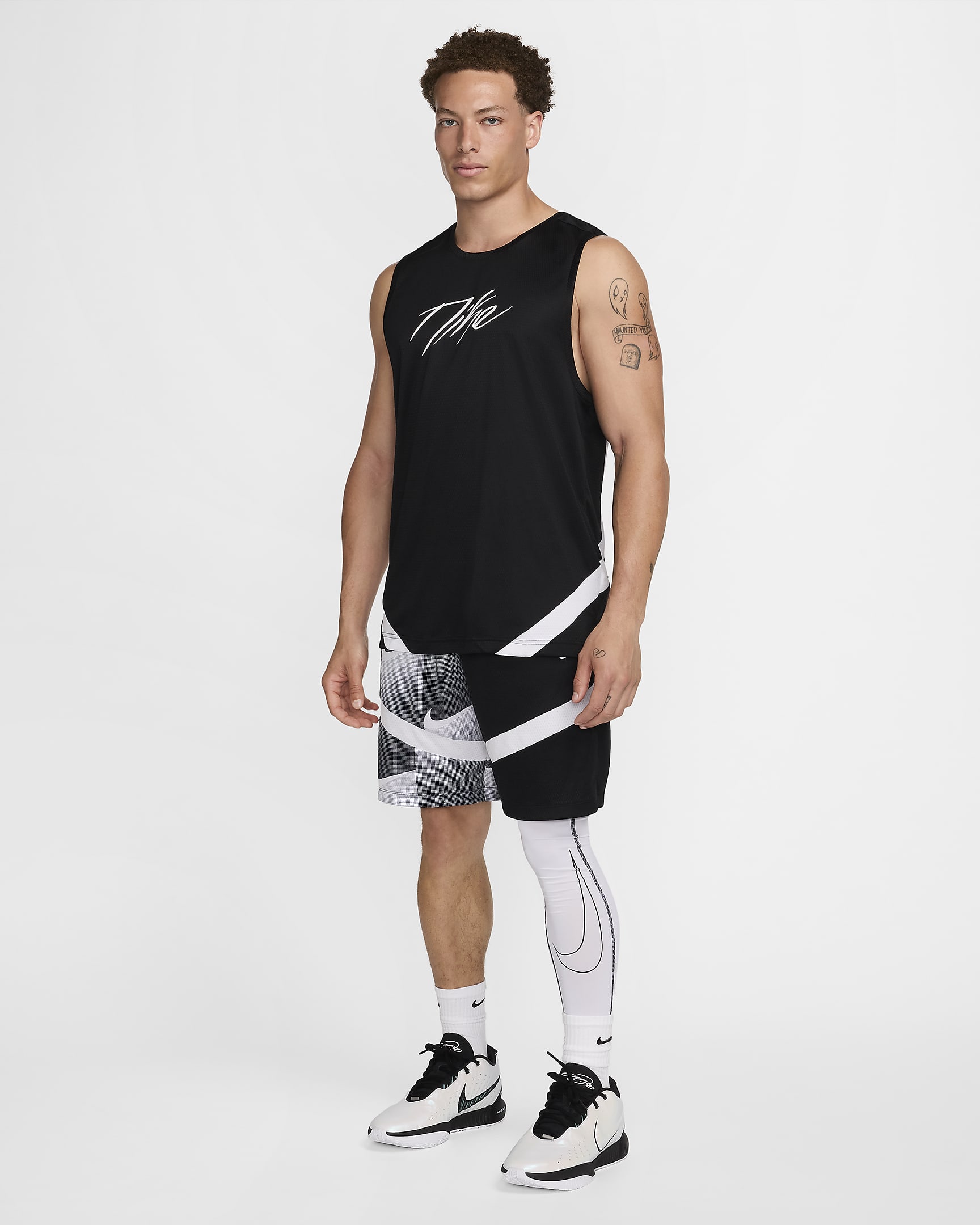 Nike Icon Dri-FIT férfi kosárlabdamez - Fekete/Fehér/Fekete/Fehér