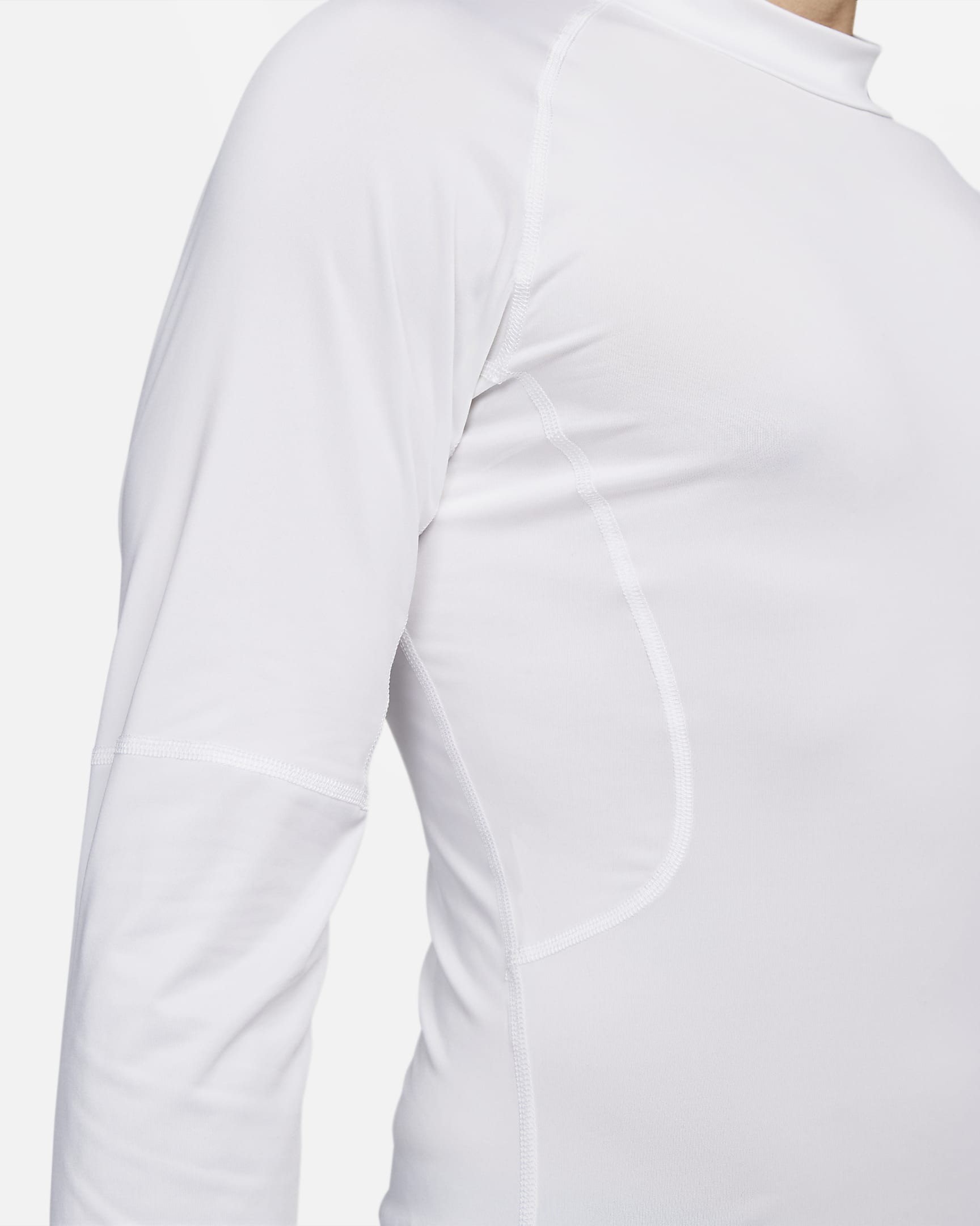 Nike Pro Men's Dri-FIT Fitness Mock-Neck Long-Sleeve Top - White/Black