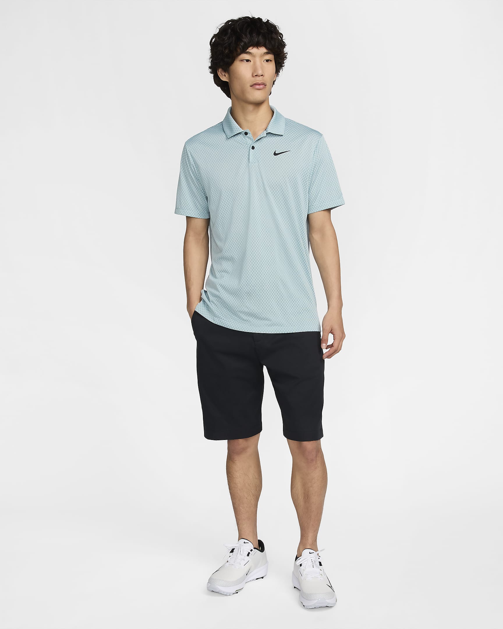 Nike Tour Men's Dri-FIT Golf Polo - Denim Turquoise/Coconut Milk/Bicoastal/Black