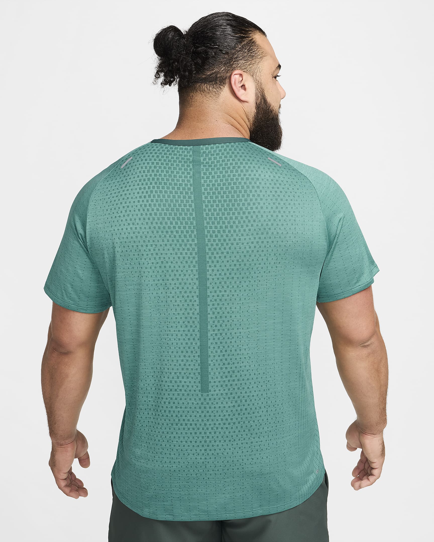 Nike TechKnit Men's Dri-FIT ADV Short-sleeve Running Top - Vintage Green/Bicoastal/Heather