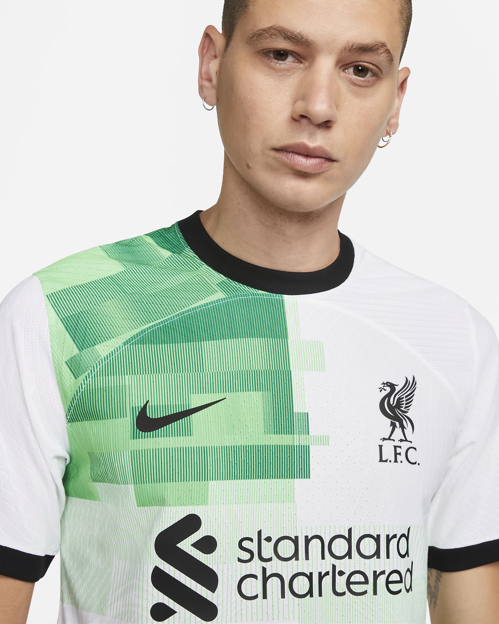 Jersey de fútbol Nike Dri-FIT ADV del Liverpool FC visitante 2023/24 Match para hombre - Blanco/Verde chispa/Negro