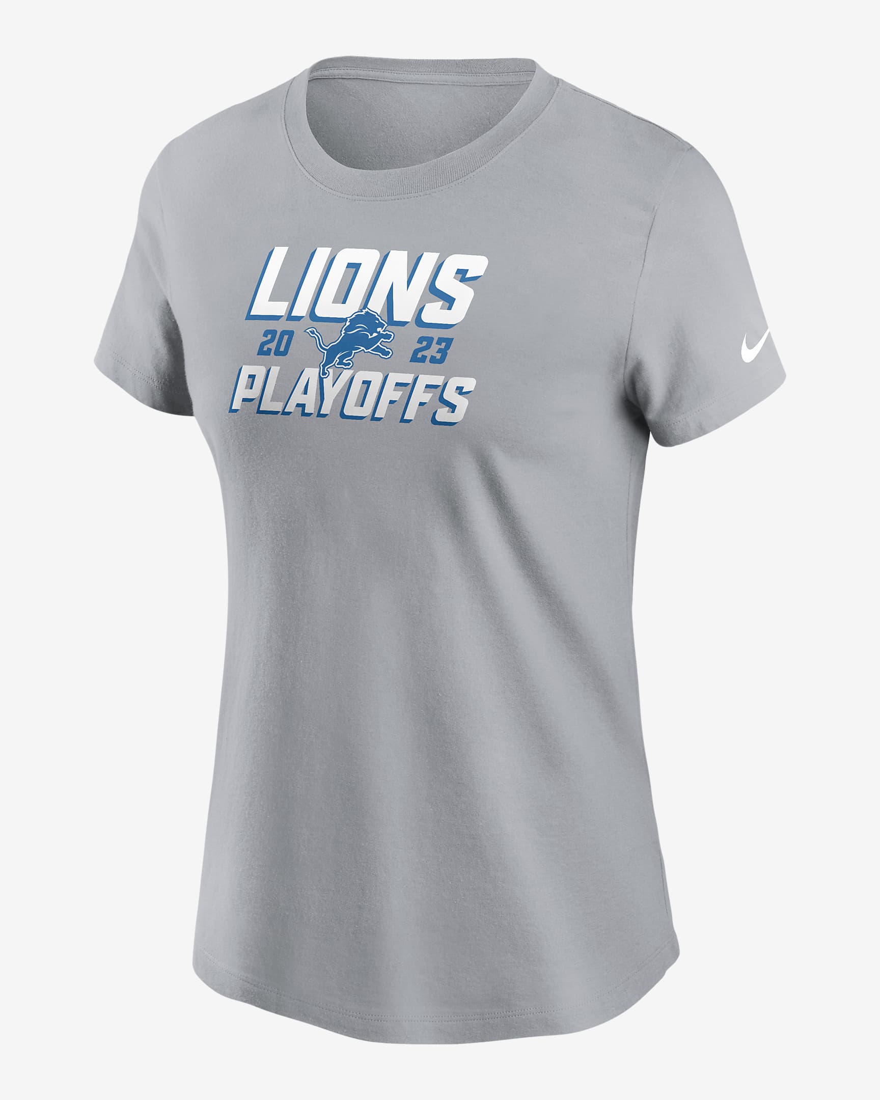 Playera Nike de la NFL para mujer Detroit Lions 2023 NFL Playoffs ...