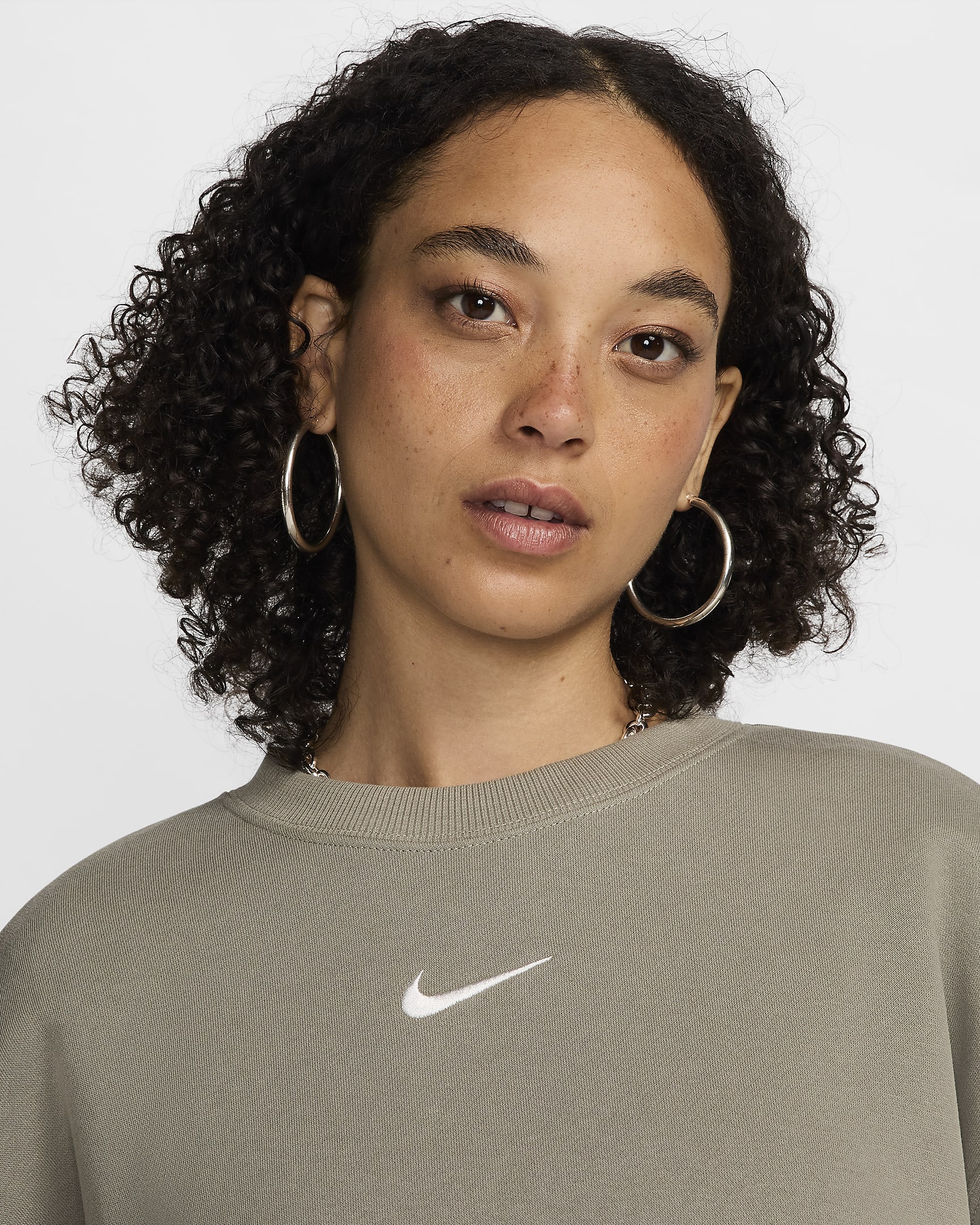 Sweat oversize à col ras-du-cou Nike Sportswear Phoenix Fleece pour Femme - Light Army/Sail