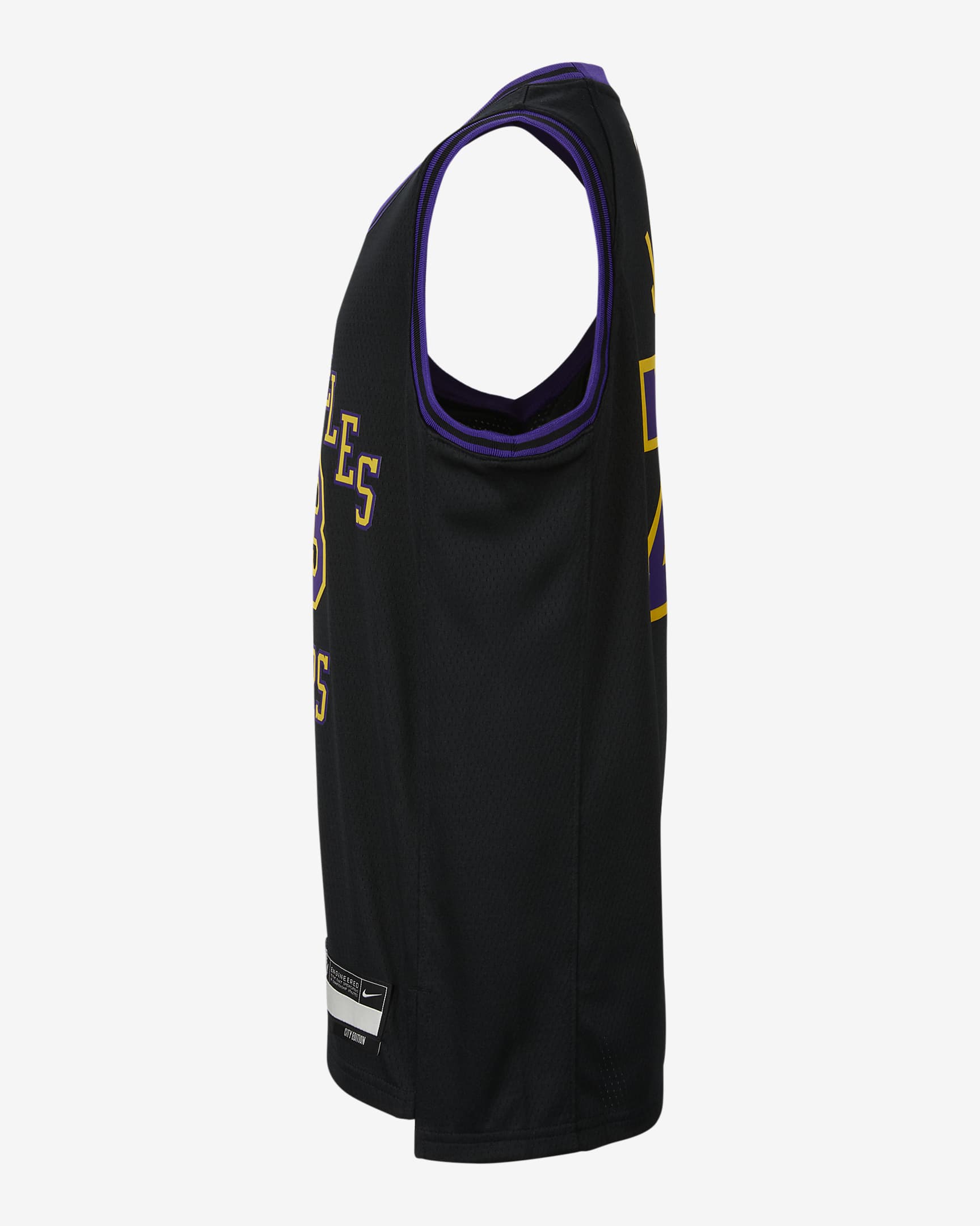 Lebron James Los Angeles Lakers 2023/24 City Edition Nike Swingman NBA-jersey met Dri-FIT voor kids - Zwart