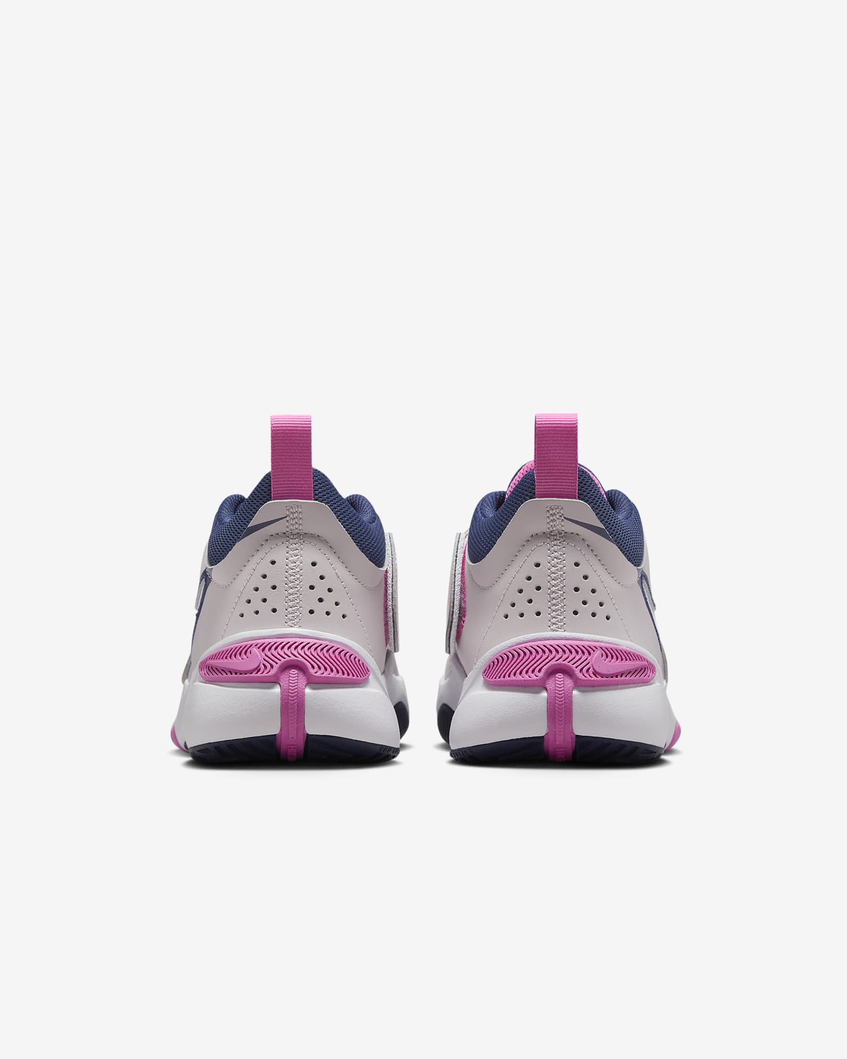 Calzado de básquetbol para niños talla grande Nike Team Hustle D 11 - Violeta platino/Rosa alegre/Azul marino medianoche/Blanco