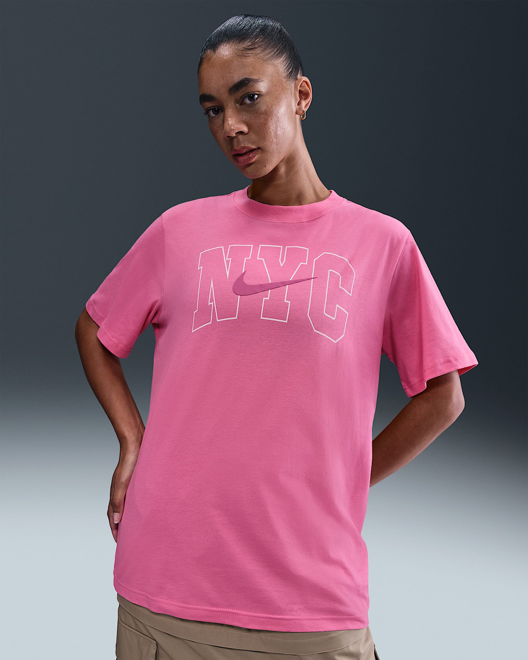 Nike Sportswear Essential Women's T-Shirt - Pinksicle/Cosmic Fuchsia