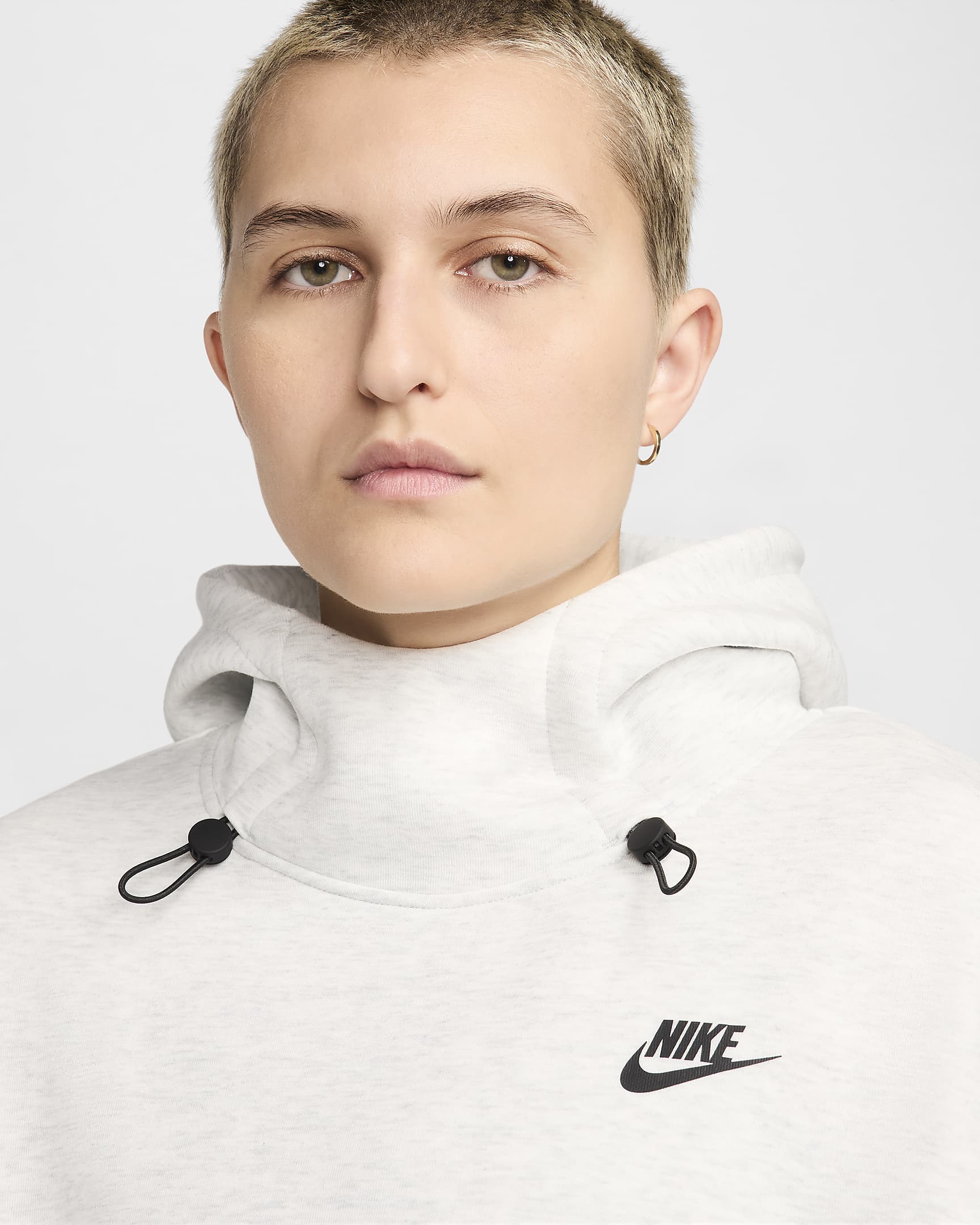 Sudadera con gorro oversized para mujer Nike Sportswear Tech Fleece - Gris claro/Jaspeado/Negro