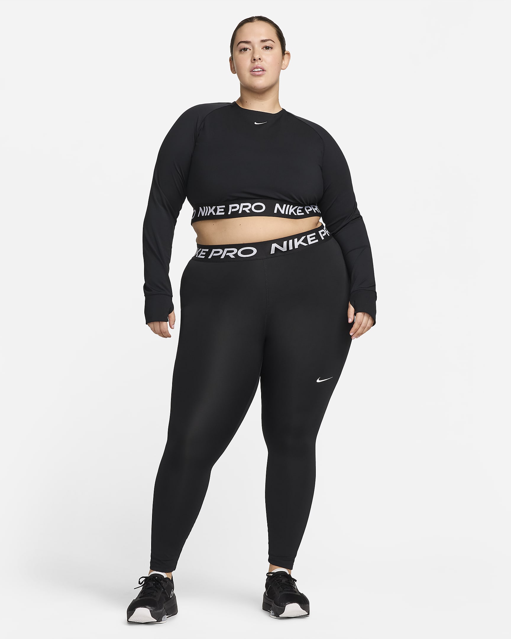 Nike Pro 365 Women's Dri-FIT Cropped Long-Sleeve Top (Plus Size). Nike SE