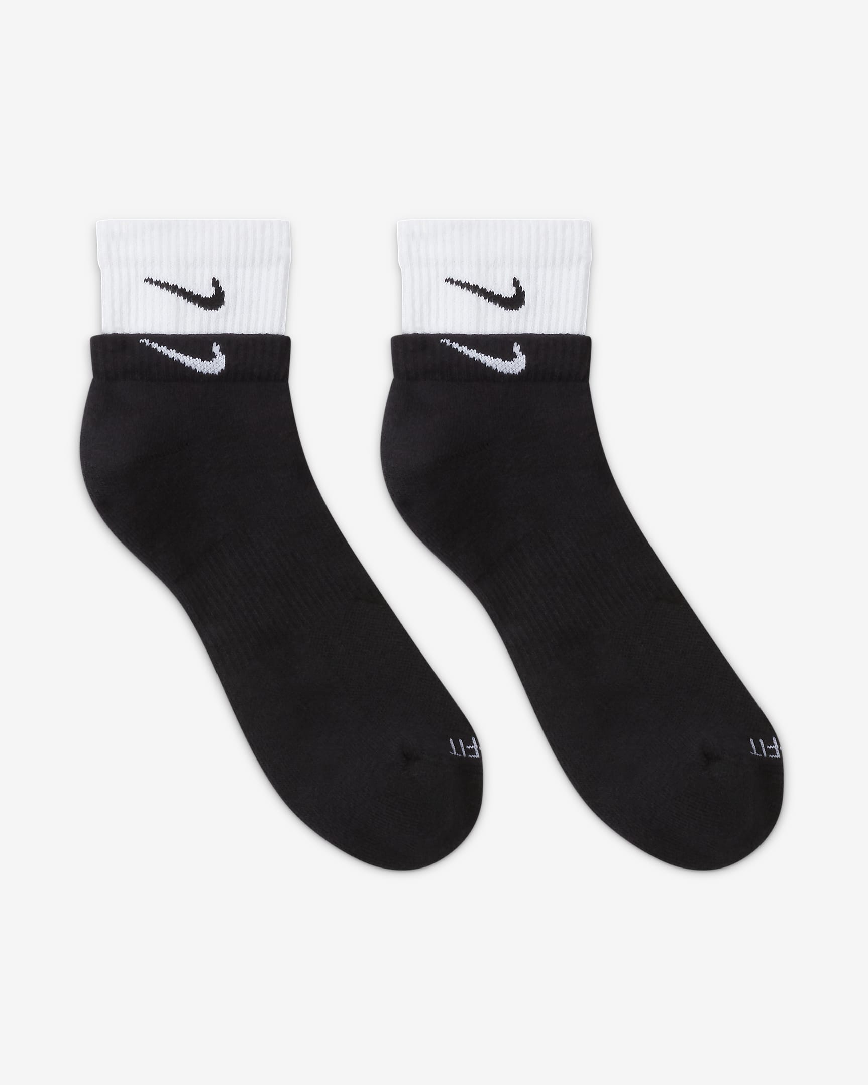 Nike Everyday Plus Cushioned Training Ankle Socks - Black/White/Black