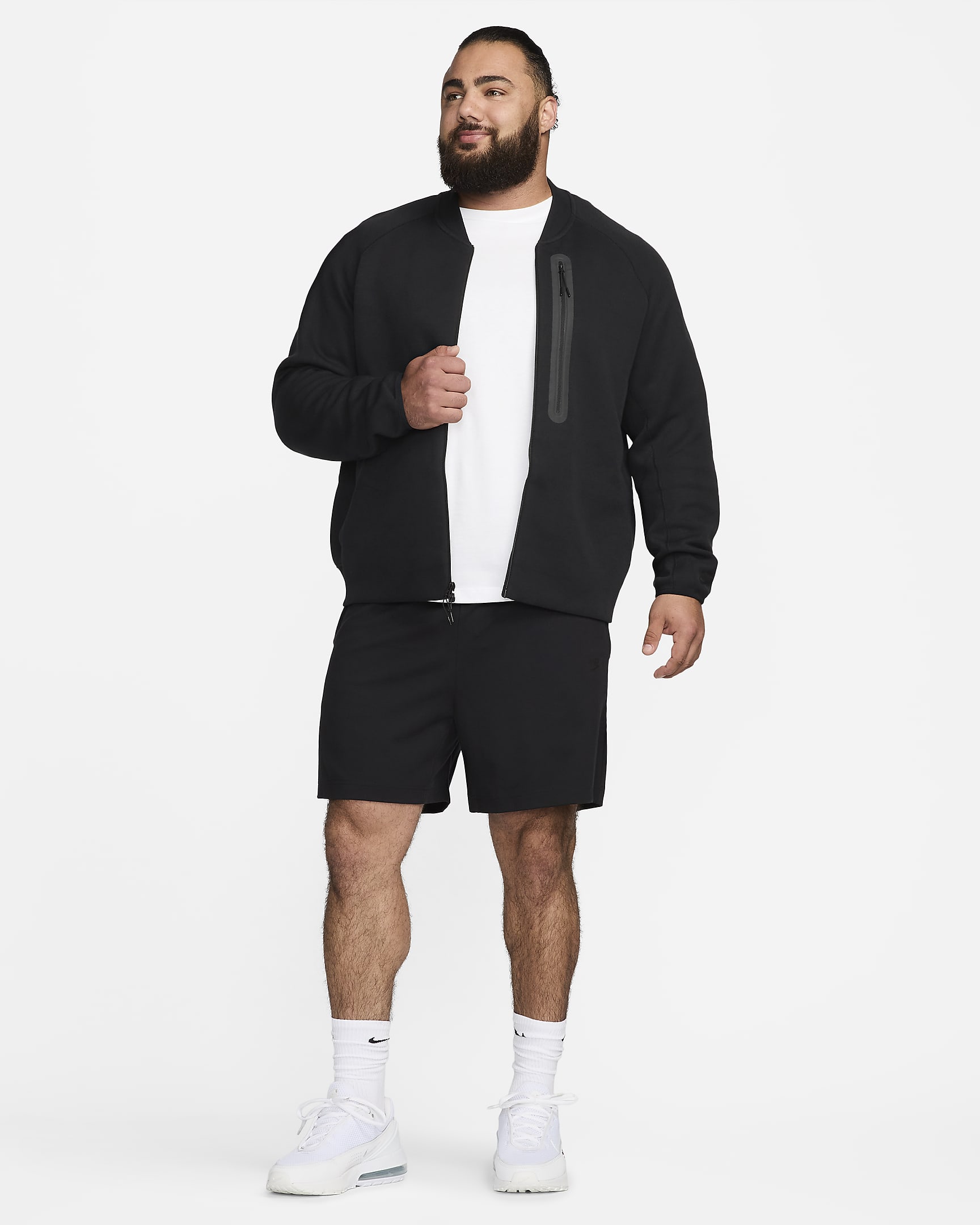 Ανδρικό τζάκετ bomber Nike Sportswear Tech Fleece - Μαύρο/Μαύρο