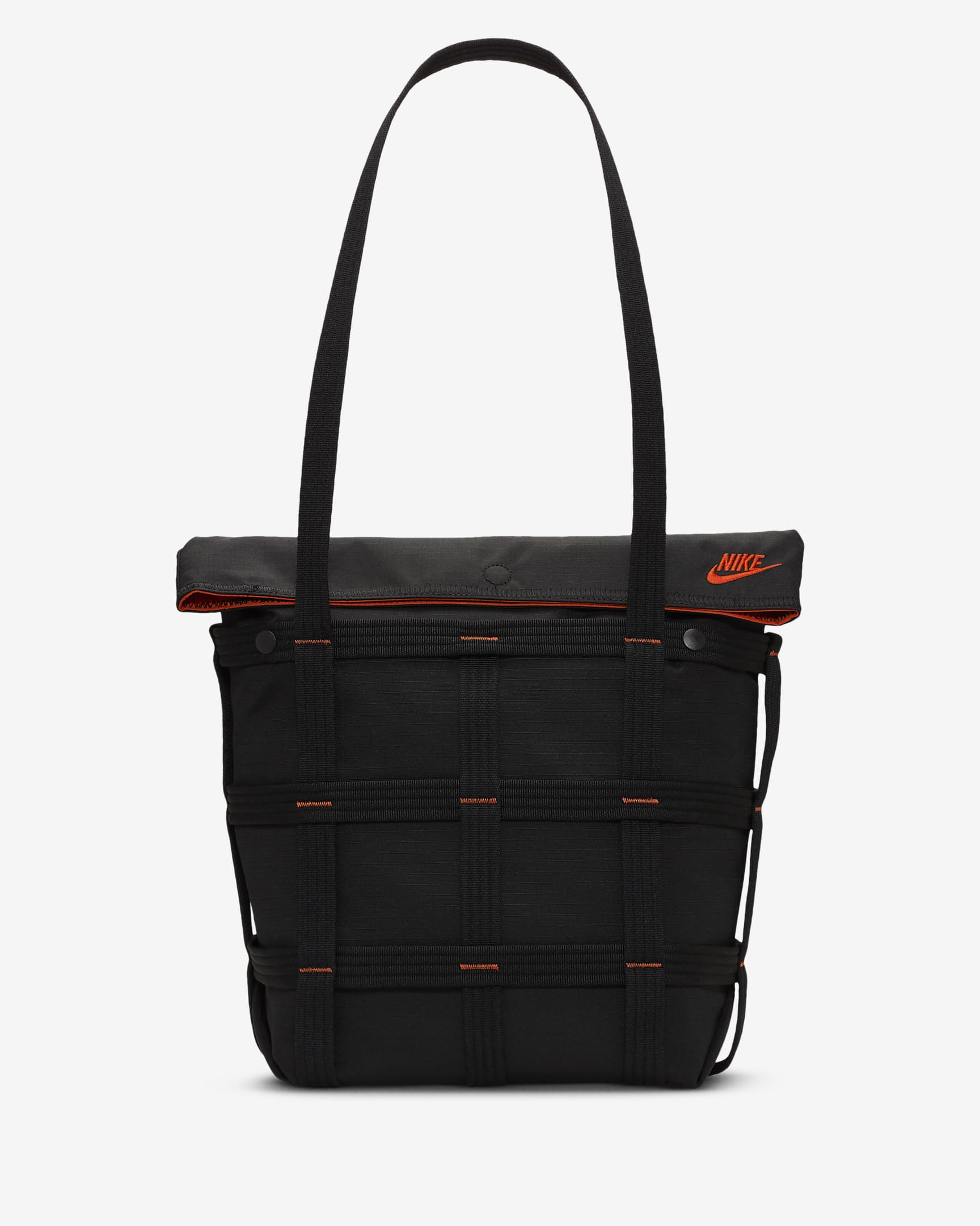 Nike Sportswear Cargo Tote (12L) - Black/Black/Orange