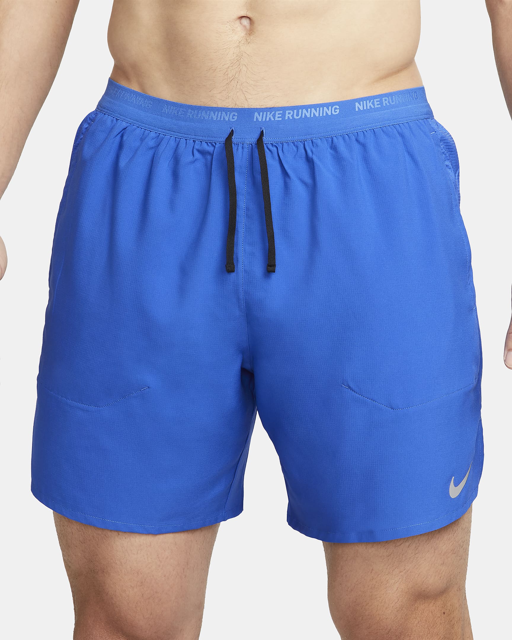 Nike Stride Dri-FIT hardloopshorts met binnenbroek voor heren (18 cm) - Game Royal/Zwart