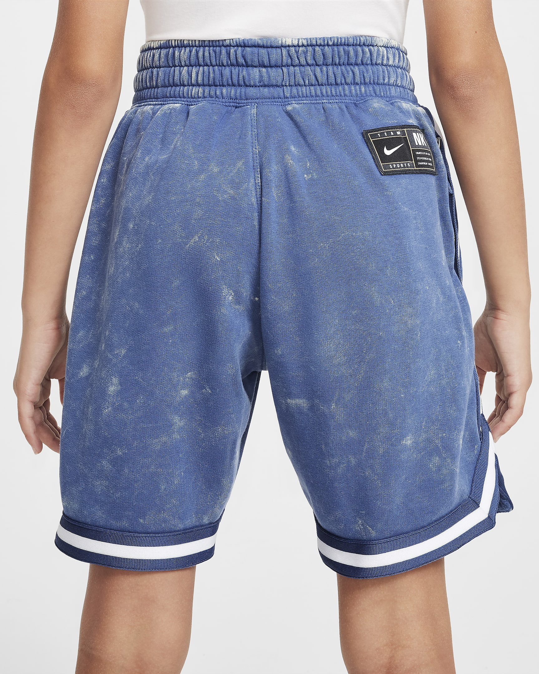 Nike DNA Culture Of Basketball Big Kids' Fleece Basketball Shorts - Mystic Navy/Denim Turquoise/Mystic Navy