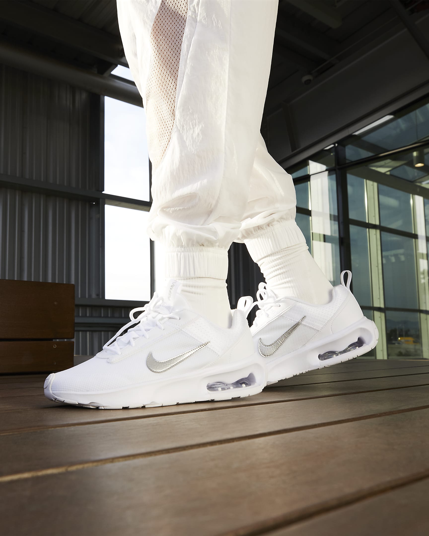 Nike Air Max INTRLK Lite Women's Shoes - White/White/Metallic Silver