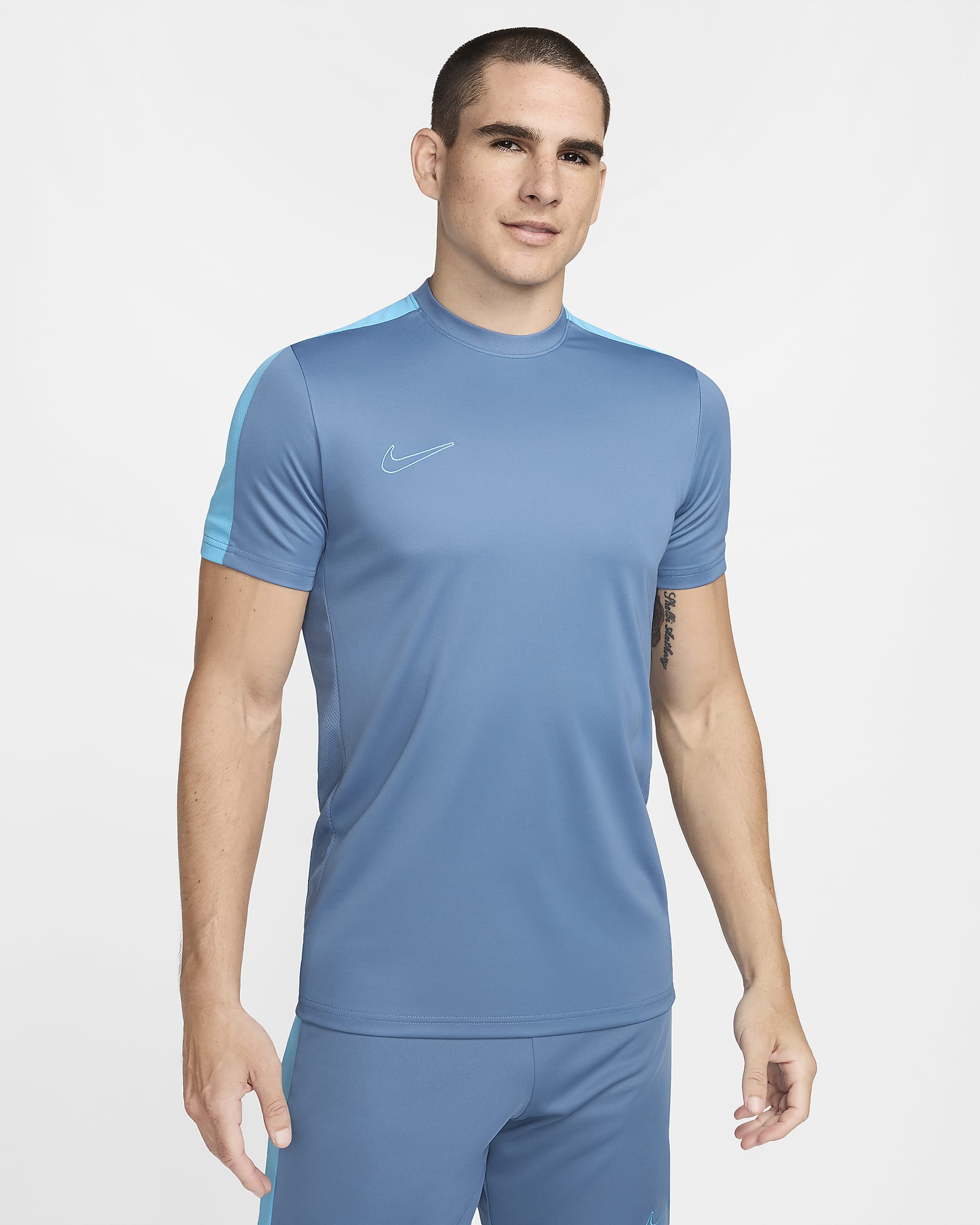 Męska koszulka piłkarska z krótkim rękawem Dri-FIT Nike Academy - Aegean Storm/Baltic Blue/Baltic Blue