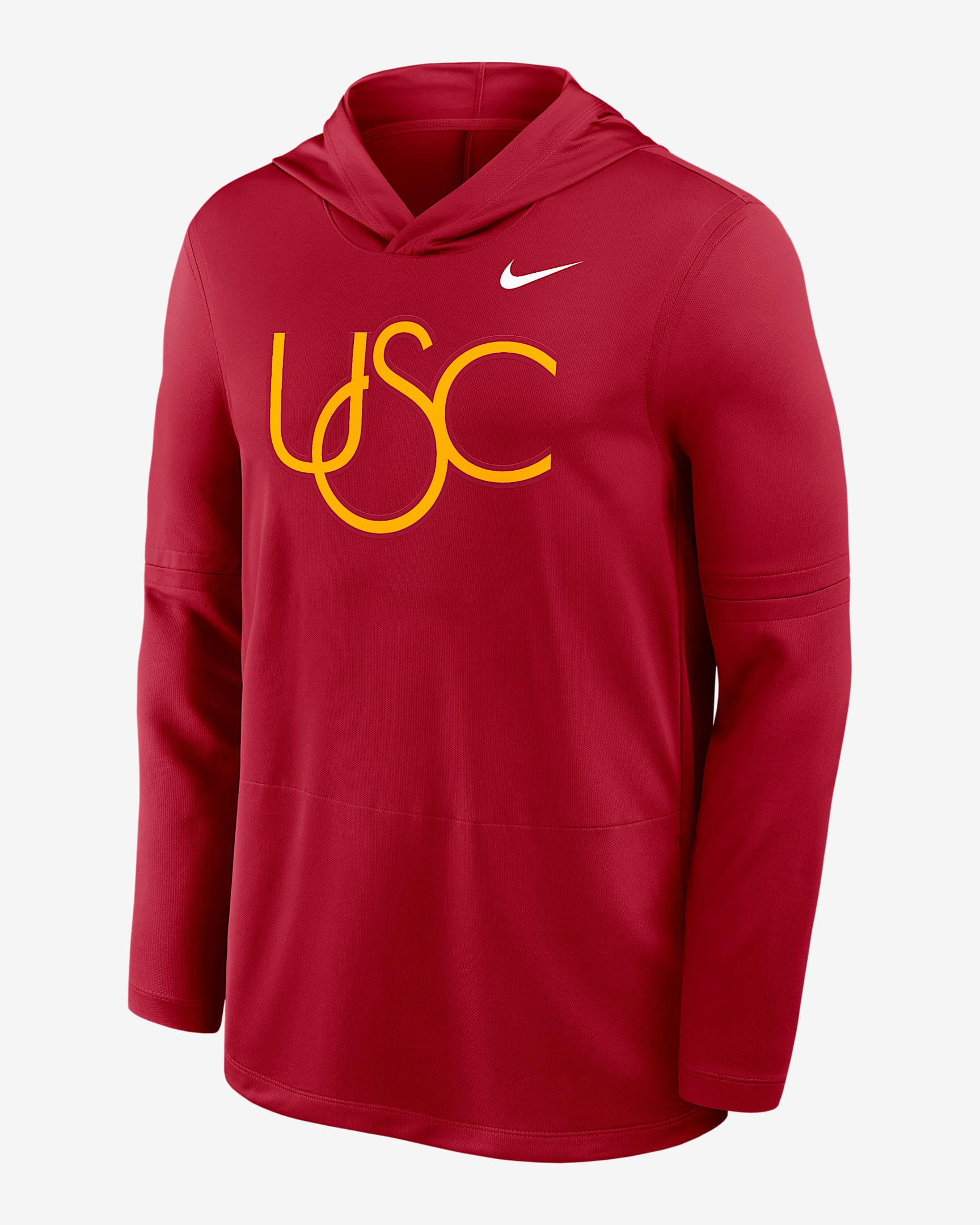 Playera de manga larga universitaria Nike Dri-FIT con gorro para hombre USC Sideline - Carmesí
