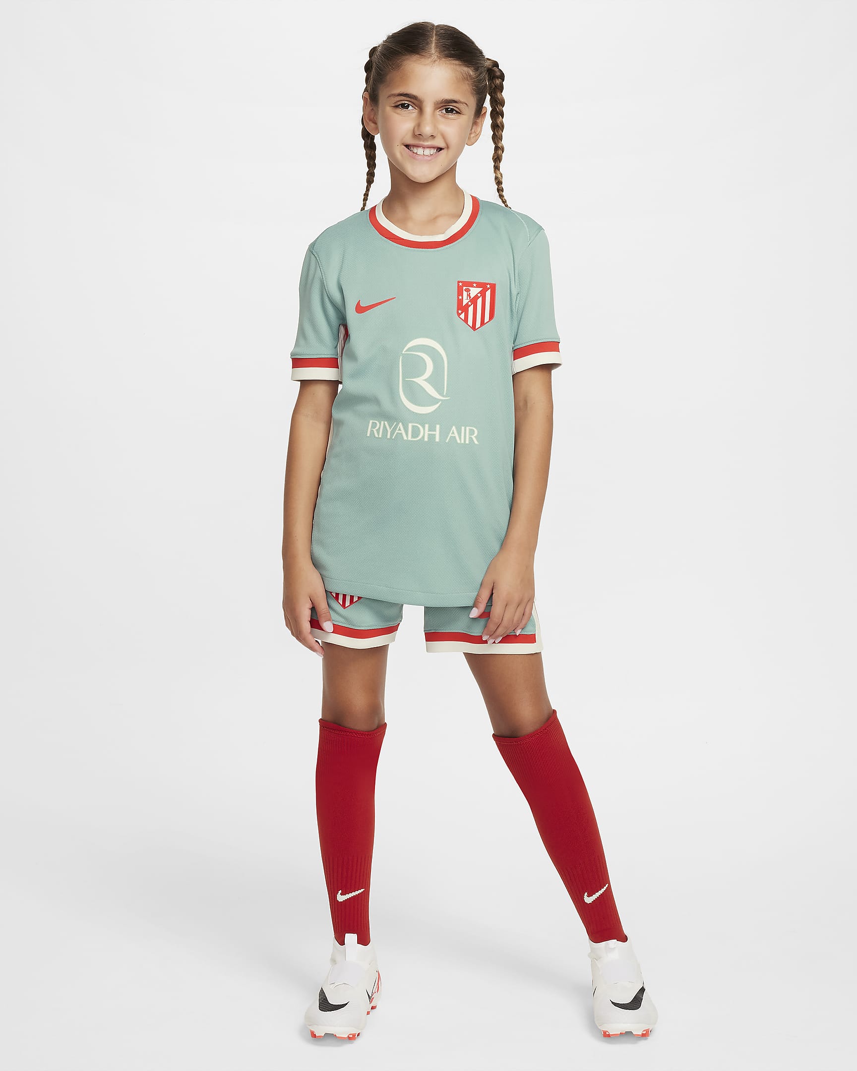 Atlético Madrid 2024/25 Stadium Away Nike Replika Fußballtrikot mit Dri-FIT-Technologie (ältere Kinder) - Cannon/Phantom/Light Crimson/Light Crimson