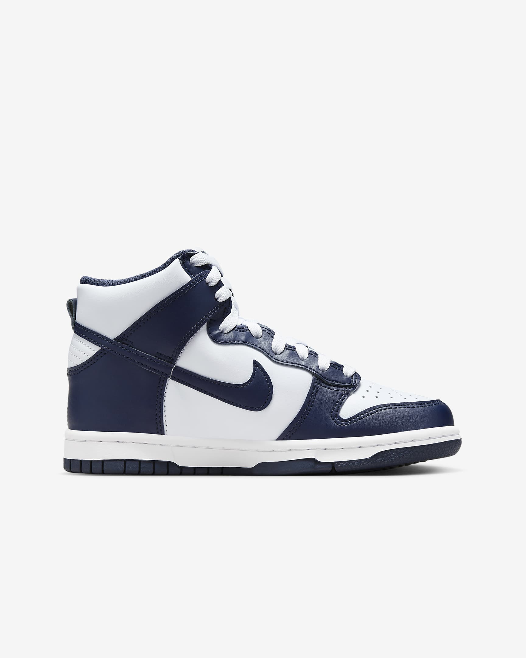 Sapatilhas Nike Dunk High Júnior - Cinzento Football/Branco/Midnight Navy