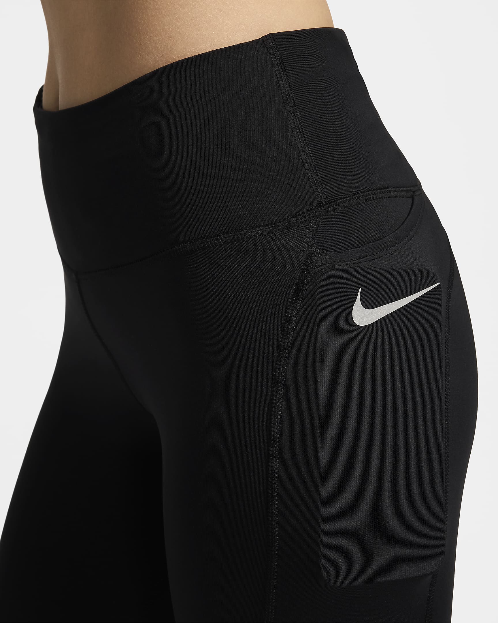 Nike Fast Women's Mid-Rise Crop Running Leggings - Black