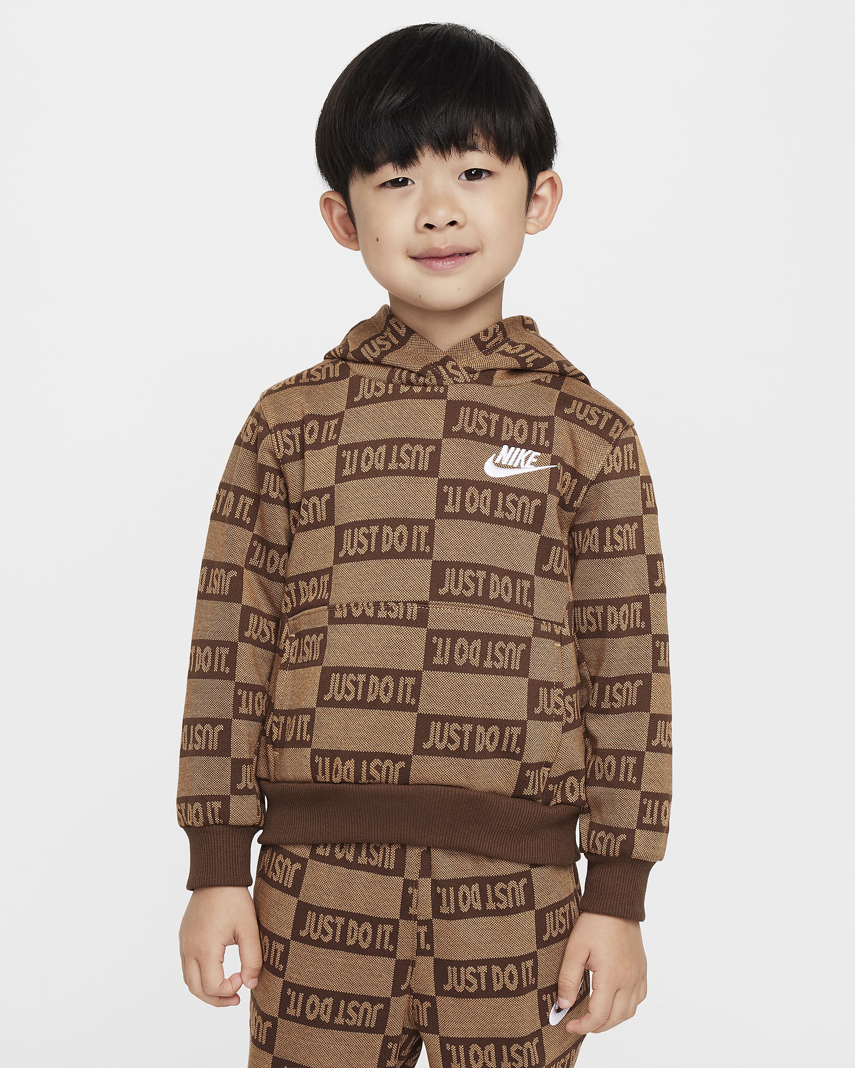 Sudadera con gorro sin cierre de tejido Fleece infantil Nike Sportswear Textured Club - Lino