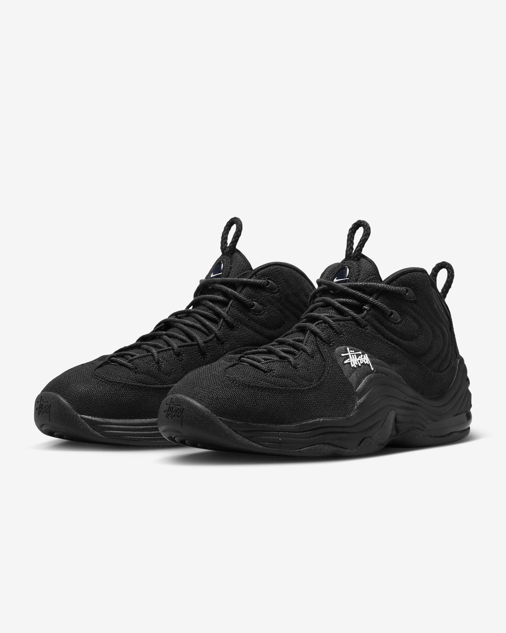 Nike Air Penny 2 x Stüssy Men's Shoes - Black/Black/White