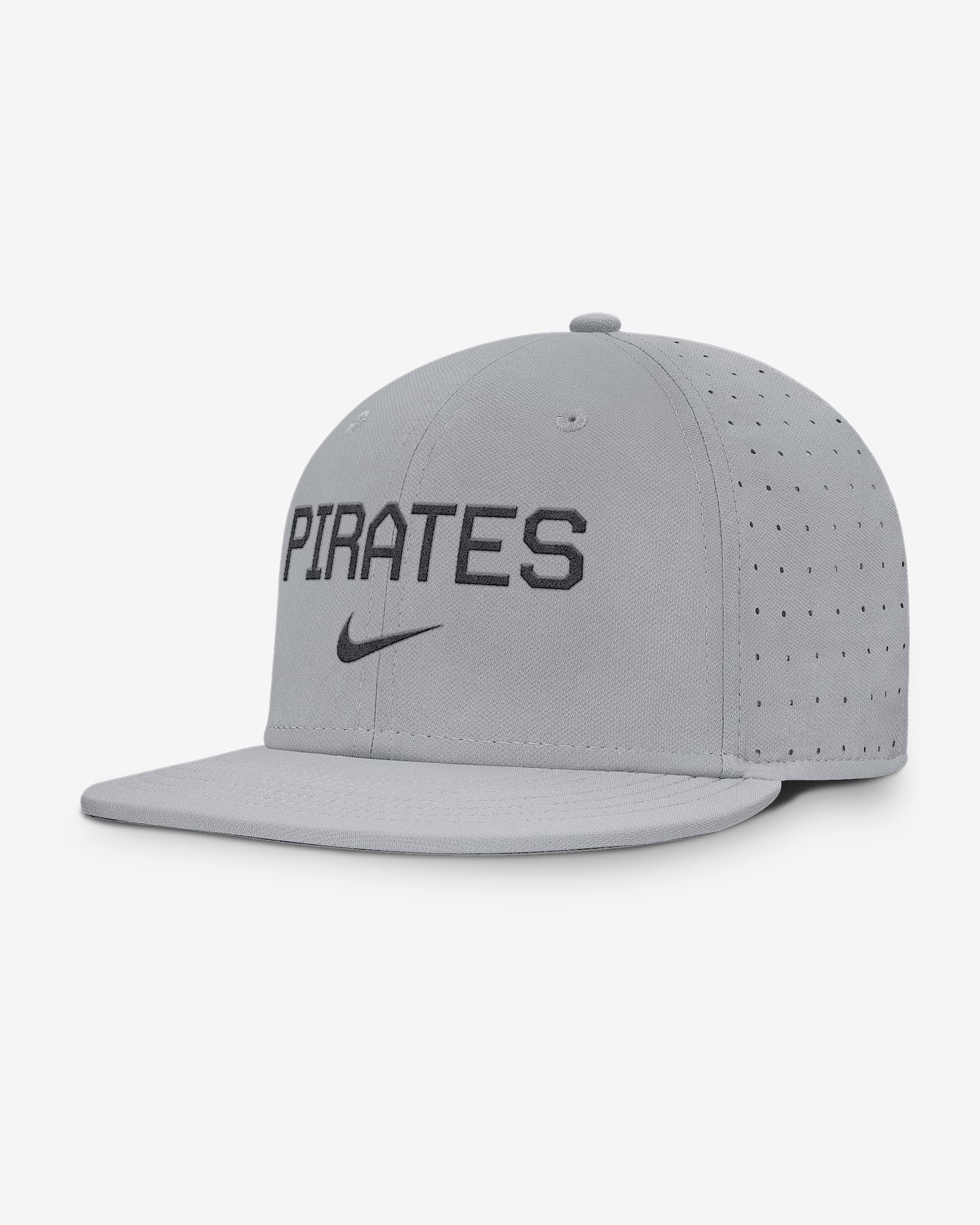 Pittsburgh Pirates True Men’s Nike AeroBill MLB Fitted Hat - Grey
