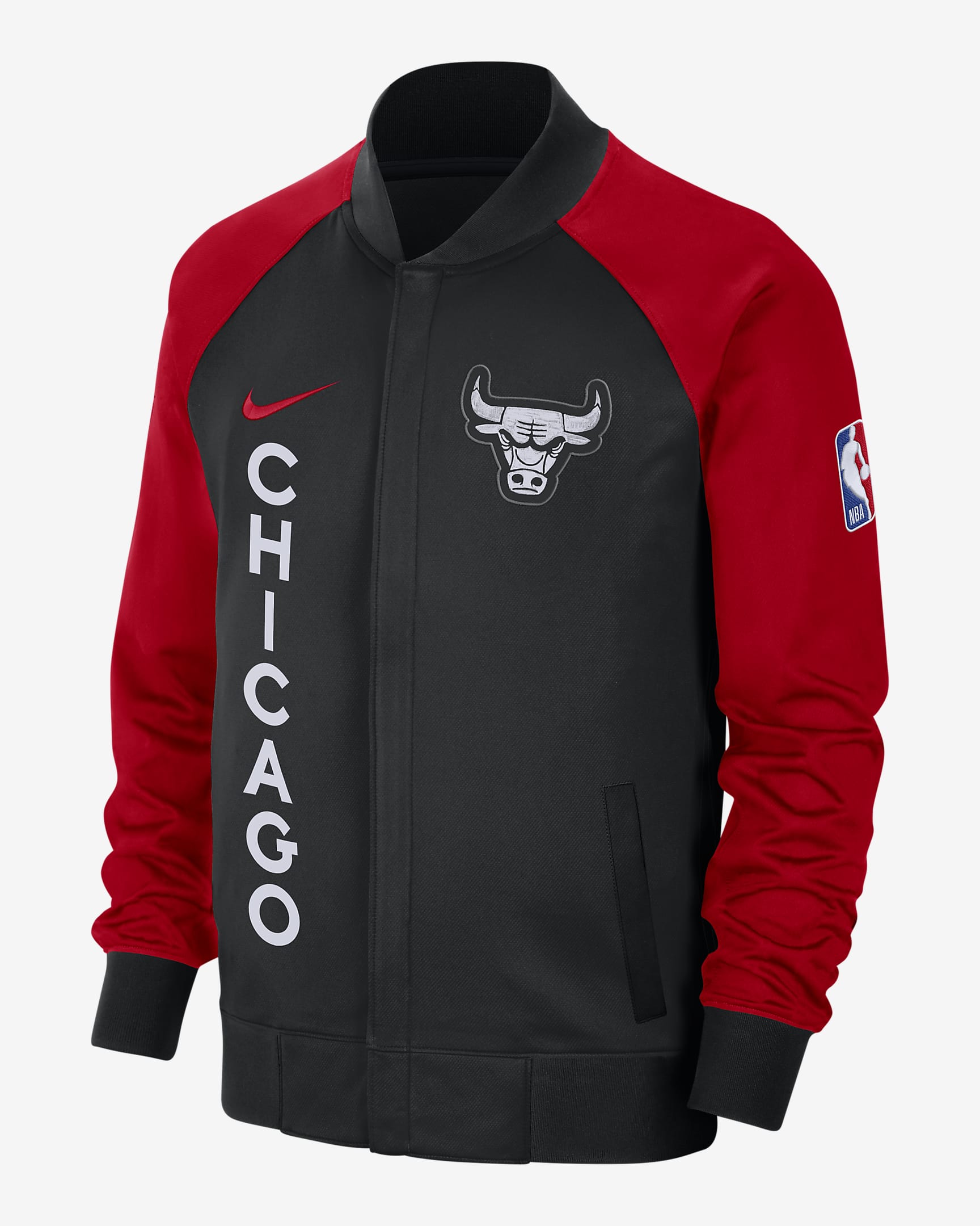 Chicago Bulls Showtime City Edition Mens Nike Dri Fit Full Zip Long Sleeve Jacket Nike Ch 