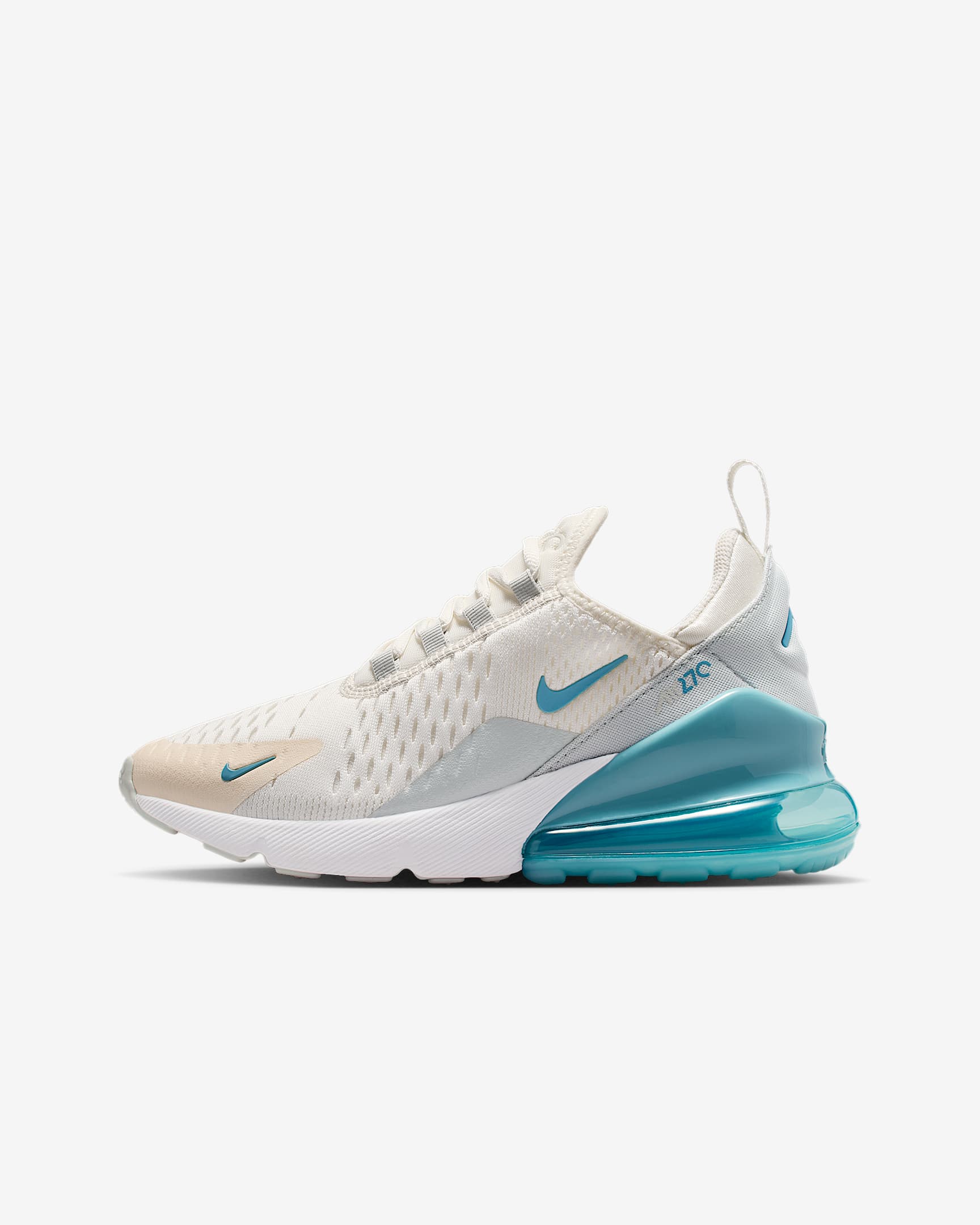 Tenis para niños grandes Nike Air Max 270 - Denim turquesa/Plata claro/Perla suave