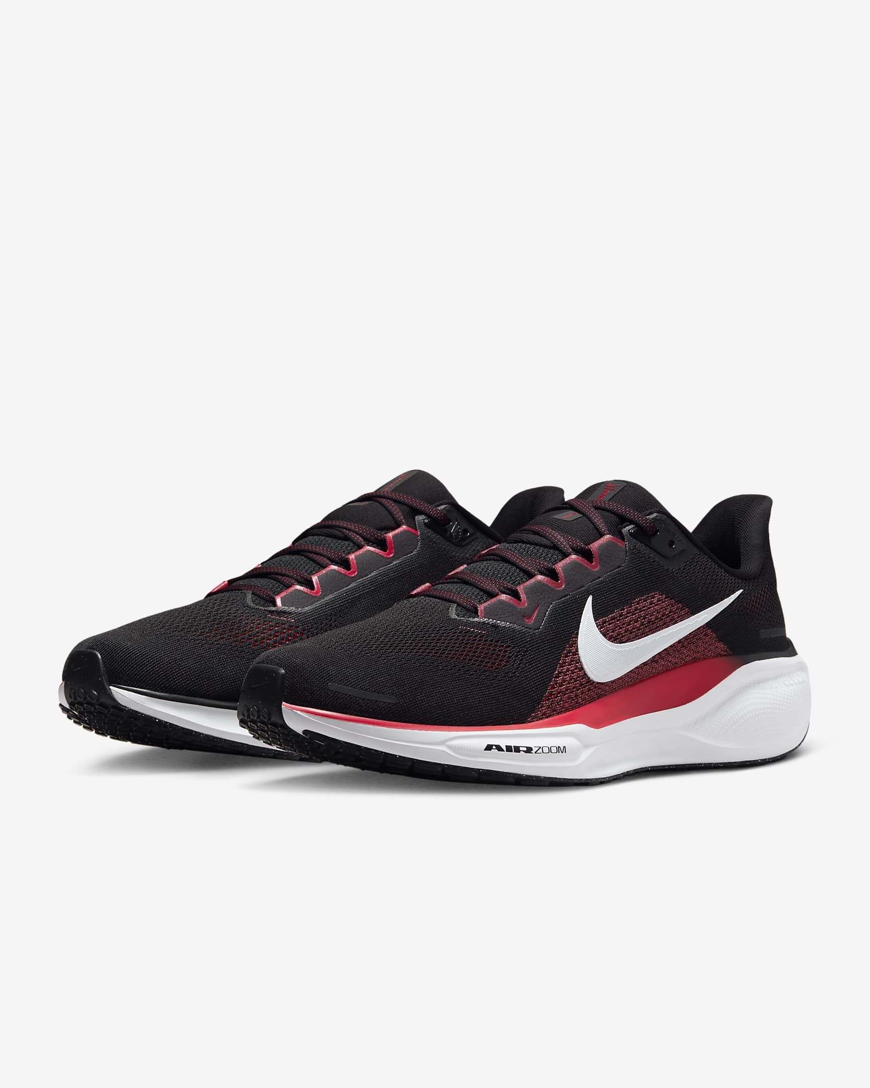 Nike Pegasus 41 Men's Road Running Shoes - Black/Fire Red/White