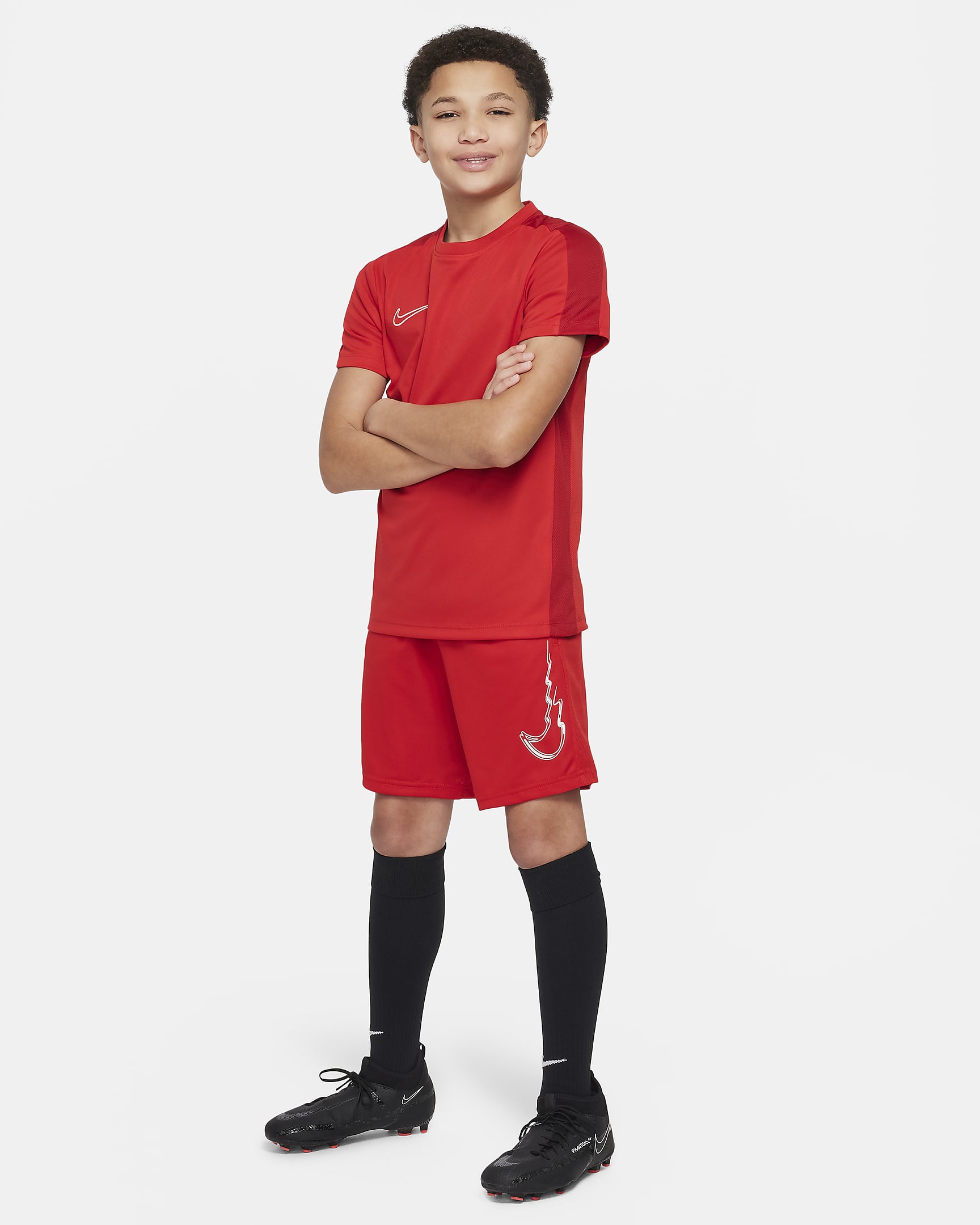 Nike Trophy23 Dri-FIT-træningsshorts til større børn - University Red/hvid