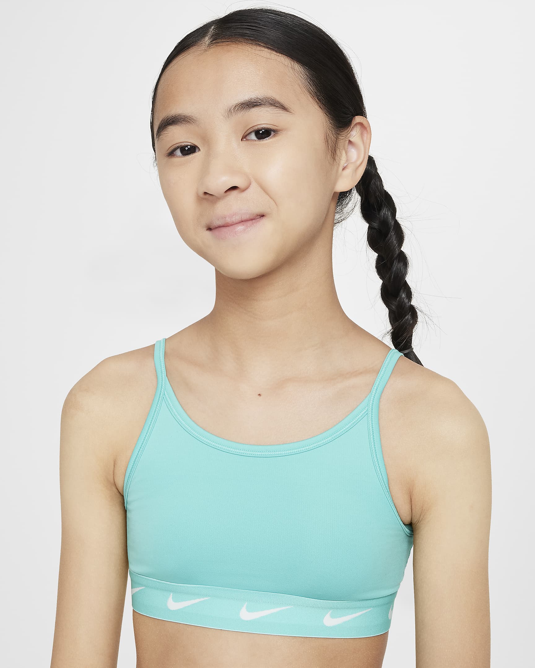 Nike One Girls' Sports Bra - Green Frost/White