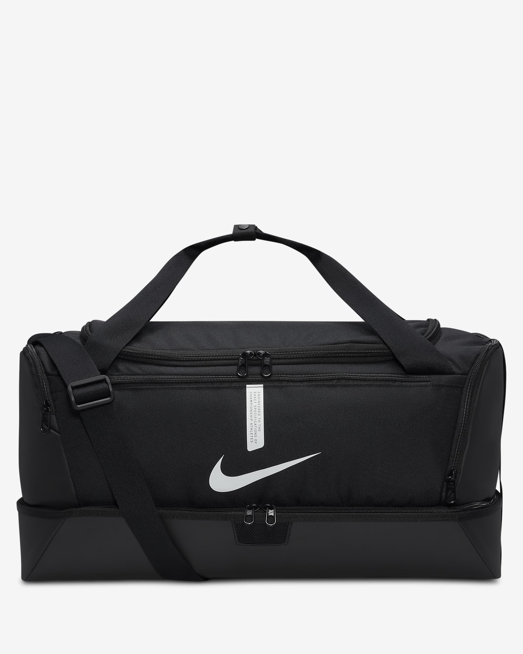 Nike Academy Team Hardcase voetbaltas (medium, 37 liter) - Zwart/Zwart/Wit