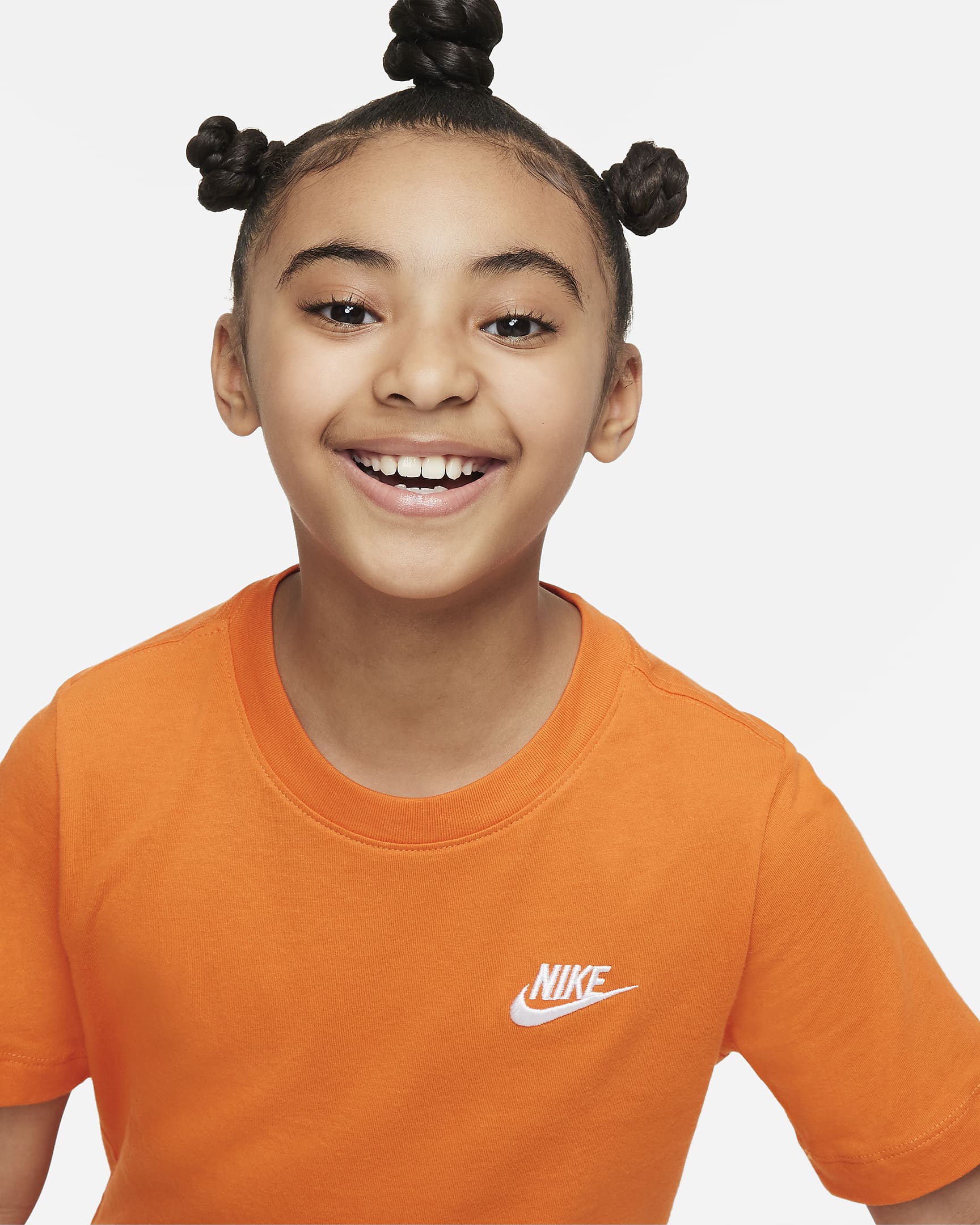 Nike Sportswear Older Kids' T-Shirt - Safety Orange/White