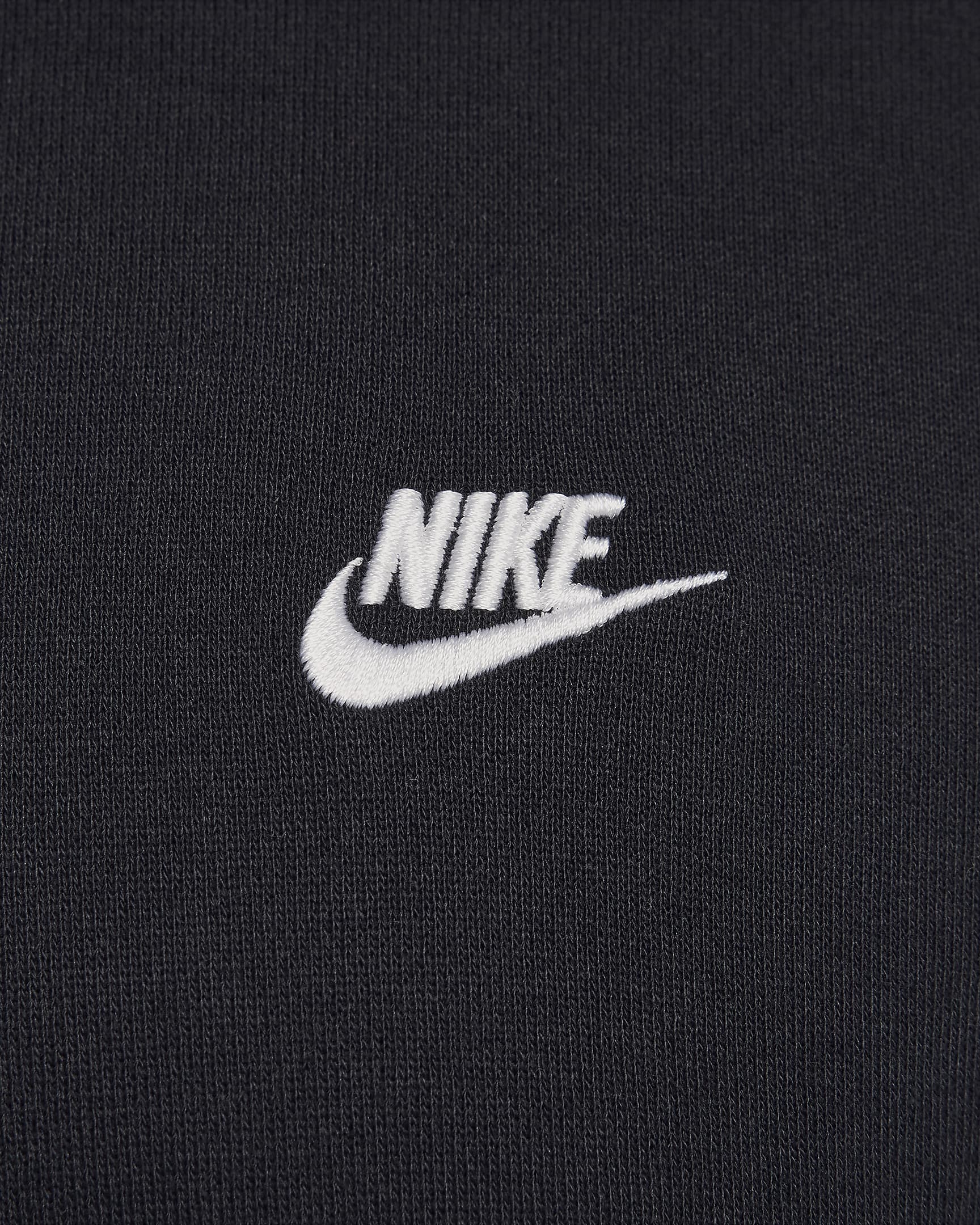 Nike Club Fleece Men's Oversized French Terry Crew - Black/Black/White