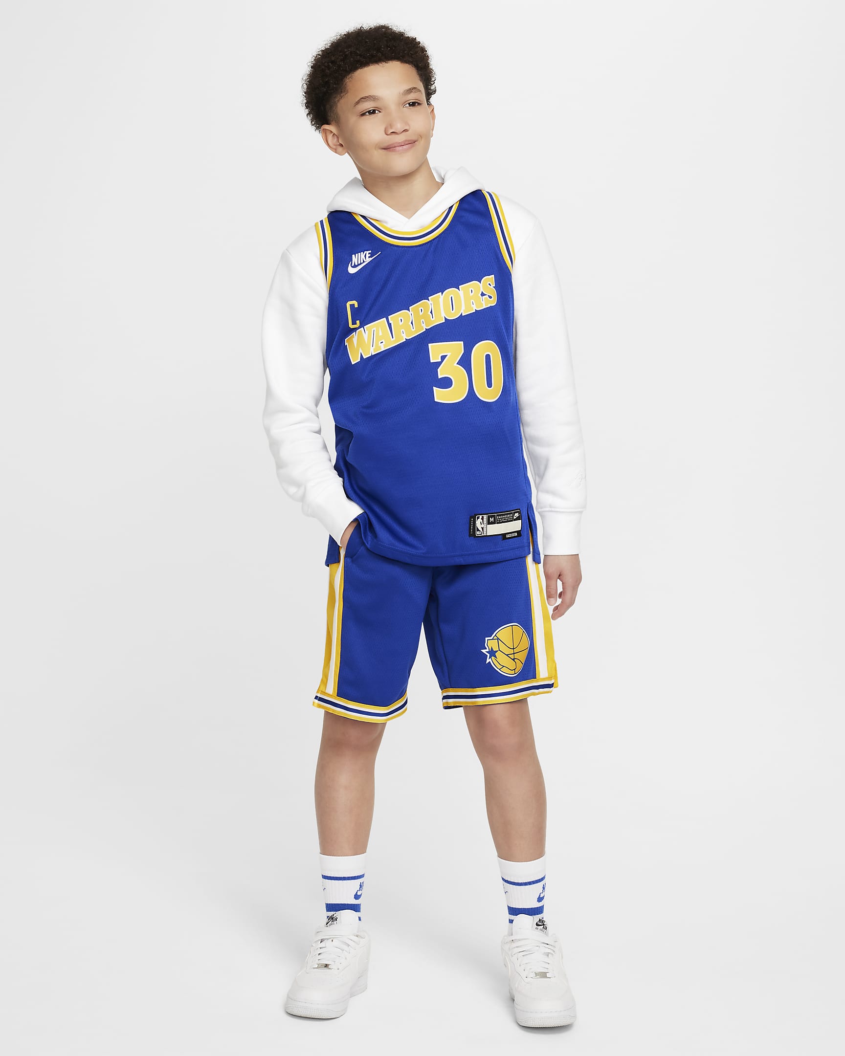 Golden State Warriors Older Kids' Nike Dri-FIT NBA Swingman Shorts - Rush Blue