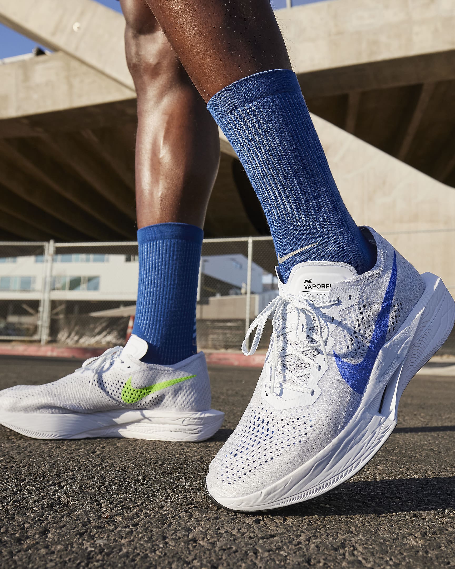 Chaussure de course sur route Nike Vaporfly 3 pour homme - Football Grey/Green Strike/Light Armory Blue/Racer Blue