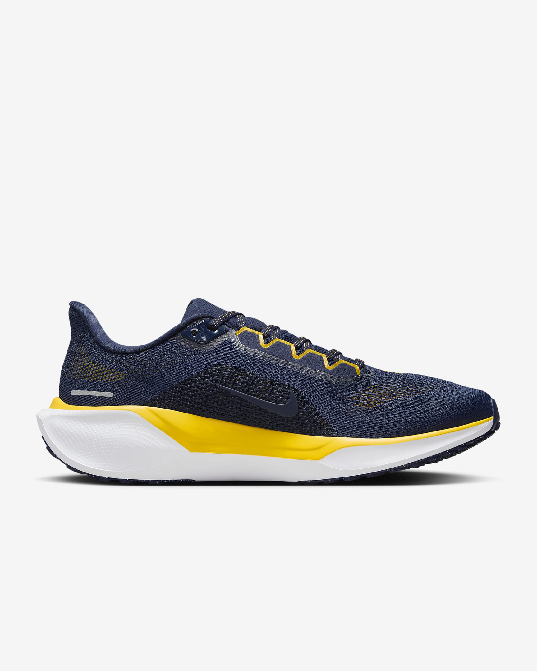 Tenis de correr en pavimento universitarios Nike para hombre Michigan Pegasus 41 - Azul marino universitario/Blanco/Amarillo/Blanco