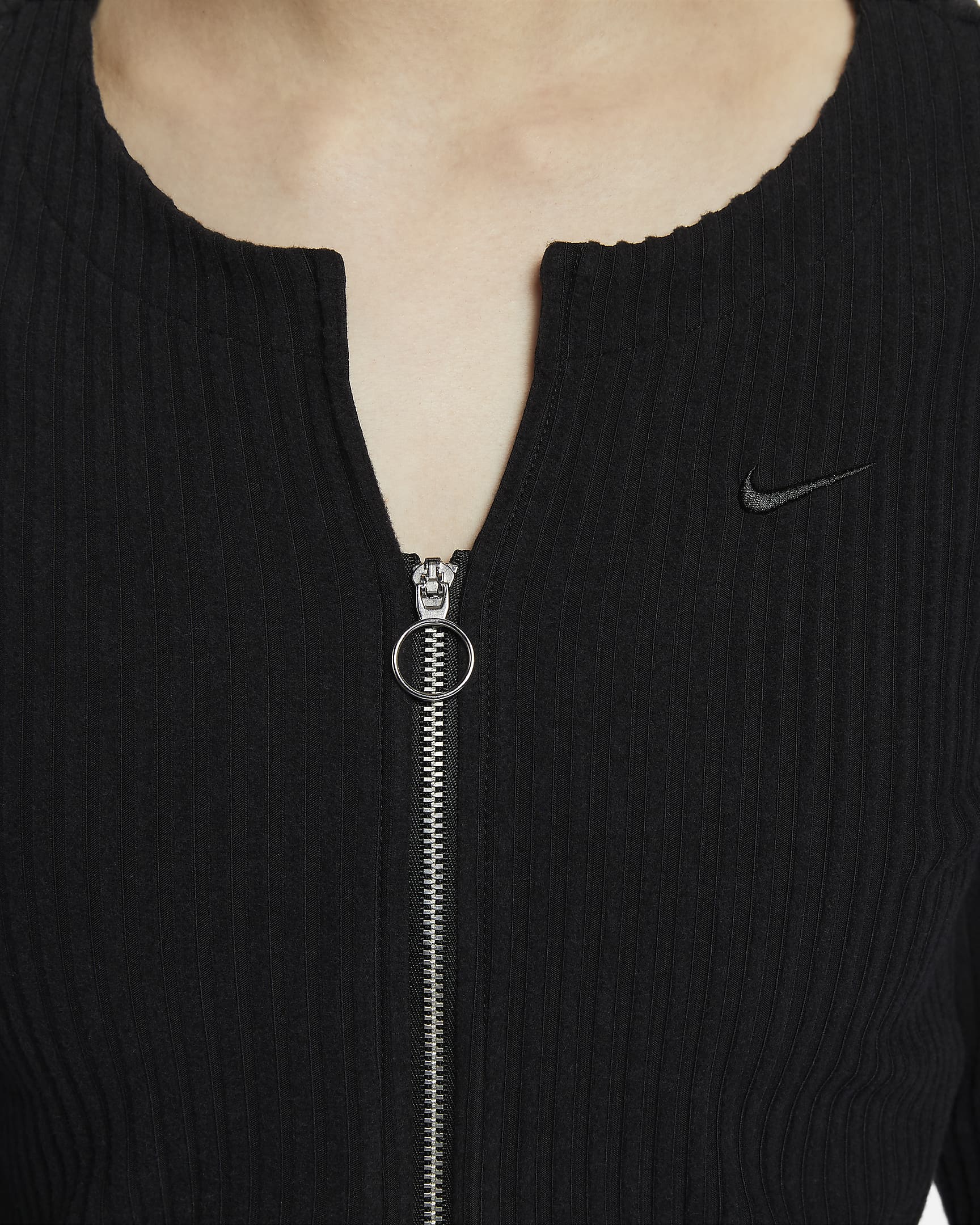 Nike Sportswear Chill Rib Women's Slim Full-Zip Cardigan - Black/Black