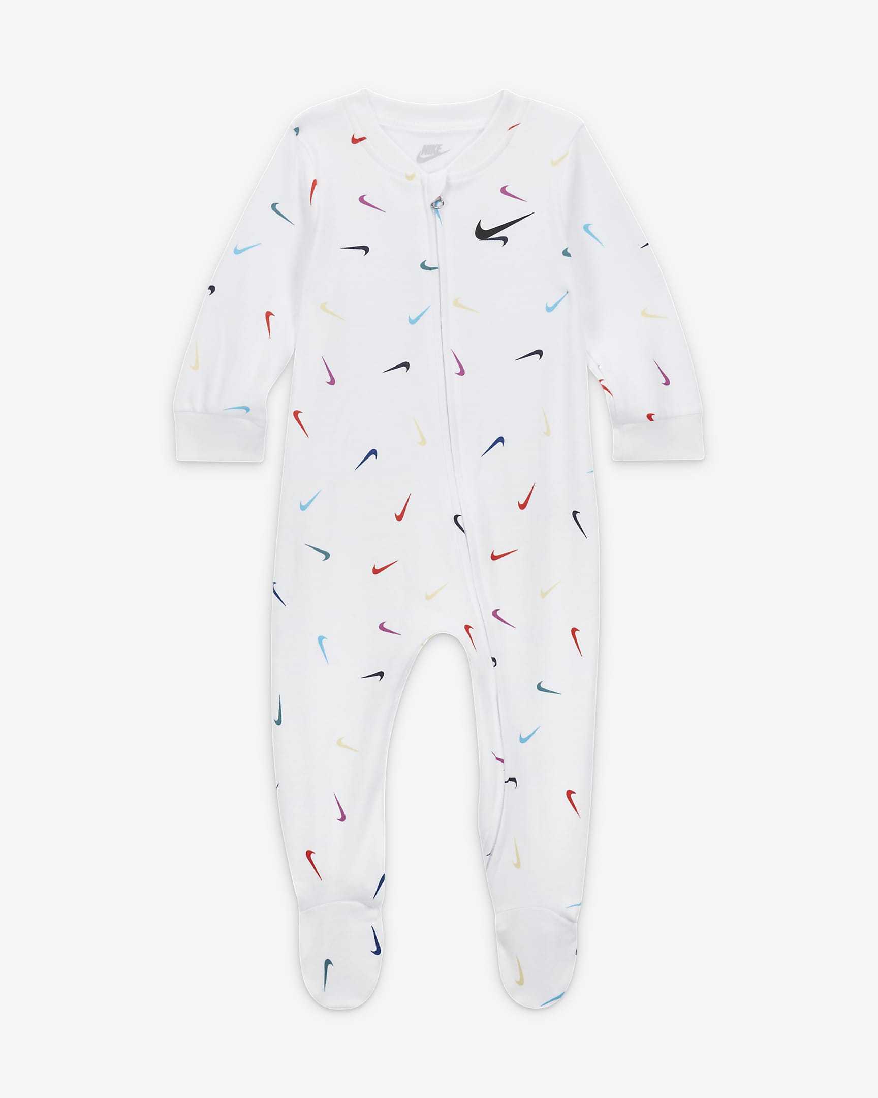 Nike Swooshfetti Footed Coverall Baby Coverall - White