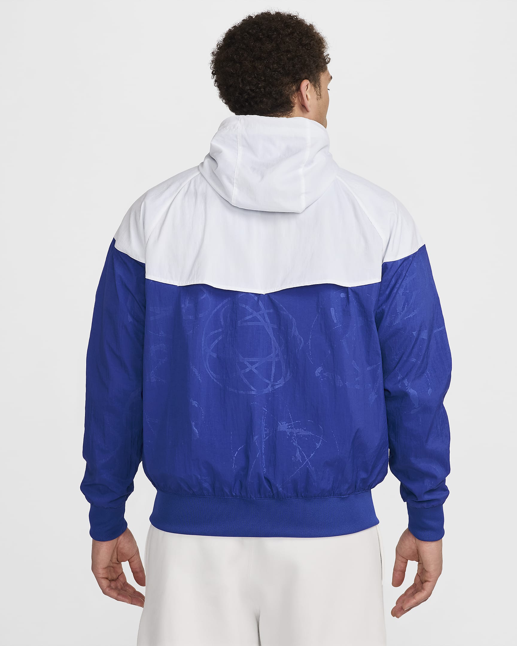 USA Windrunner Nike Breakdance-Webjacke (Herren) - Weiß/Old Royal/Old Royal