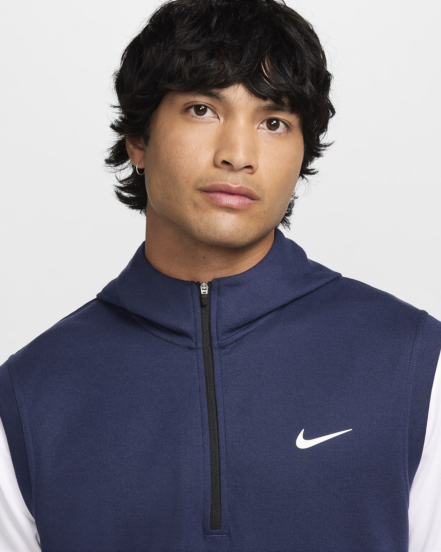 Nike Tour golfvest med hette til herre - Midnight Navy/Hvit