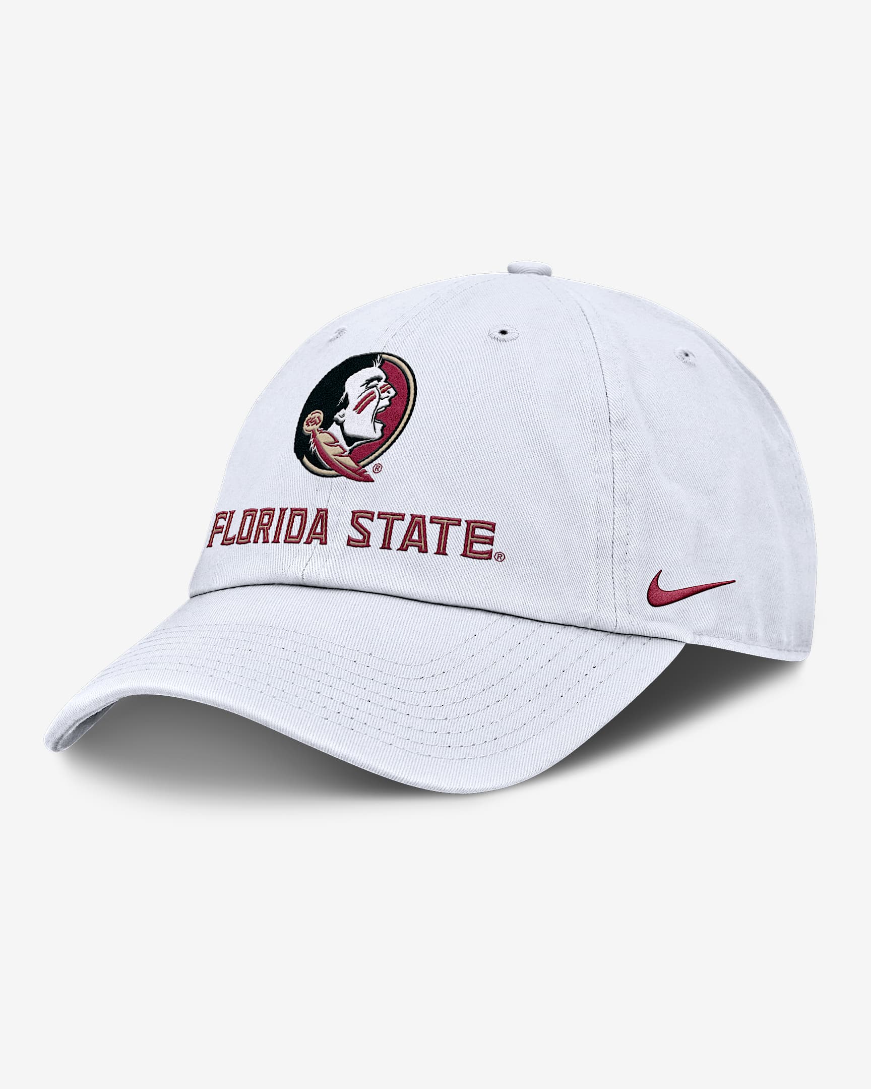 Gorra Nike universitaria ajustable para hombre Florida State Sideline Club Gameday - Blanco