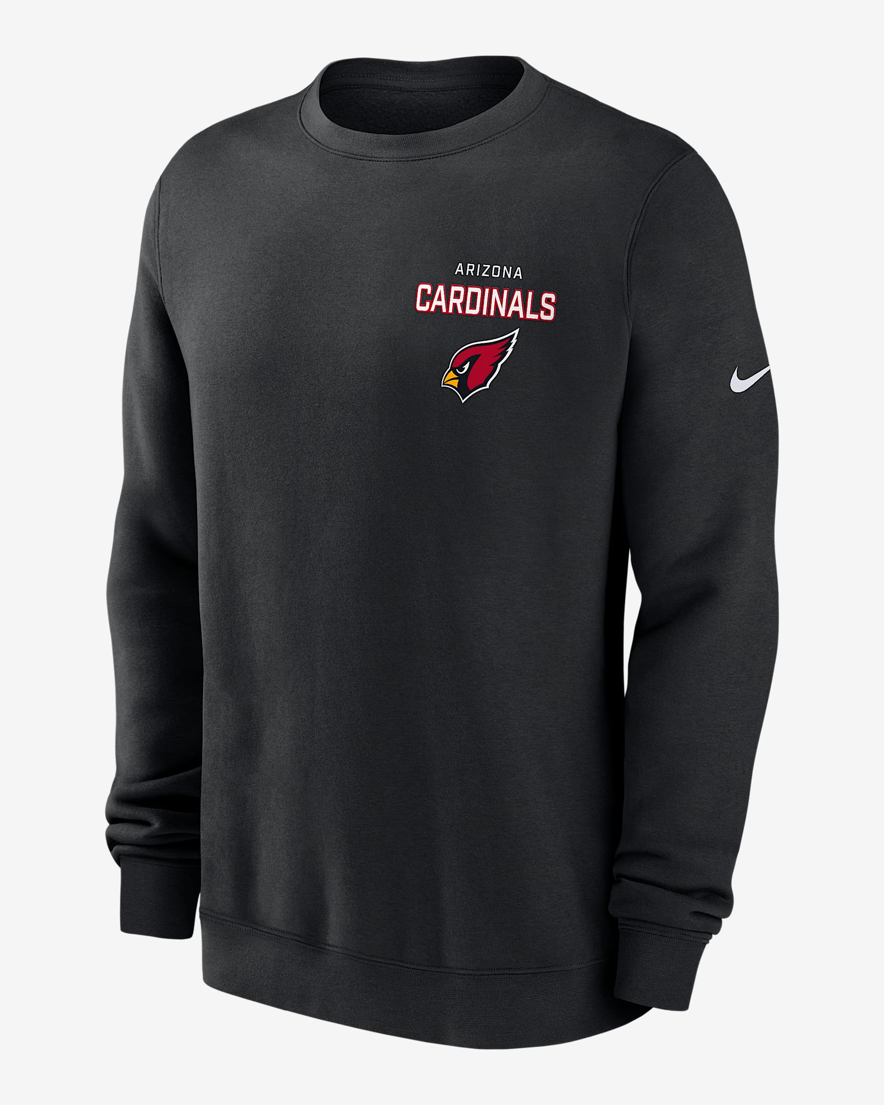Sudadera de cuello redondo sin cierre Nike de la NFL para hombre Arizona Cardinals Draw Block Club - Negro