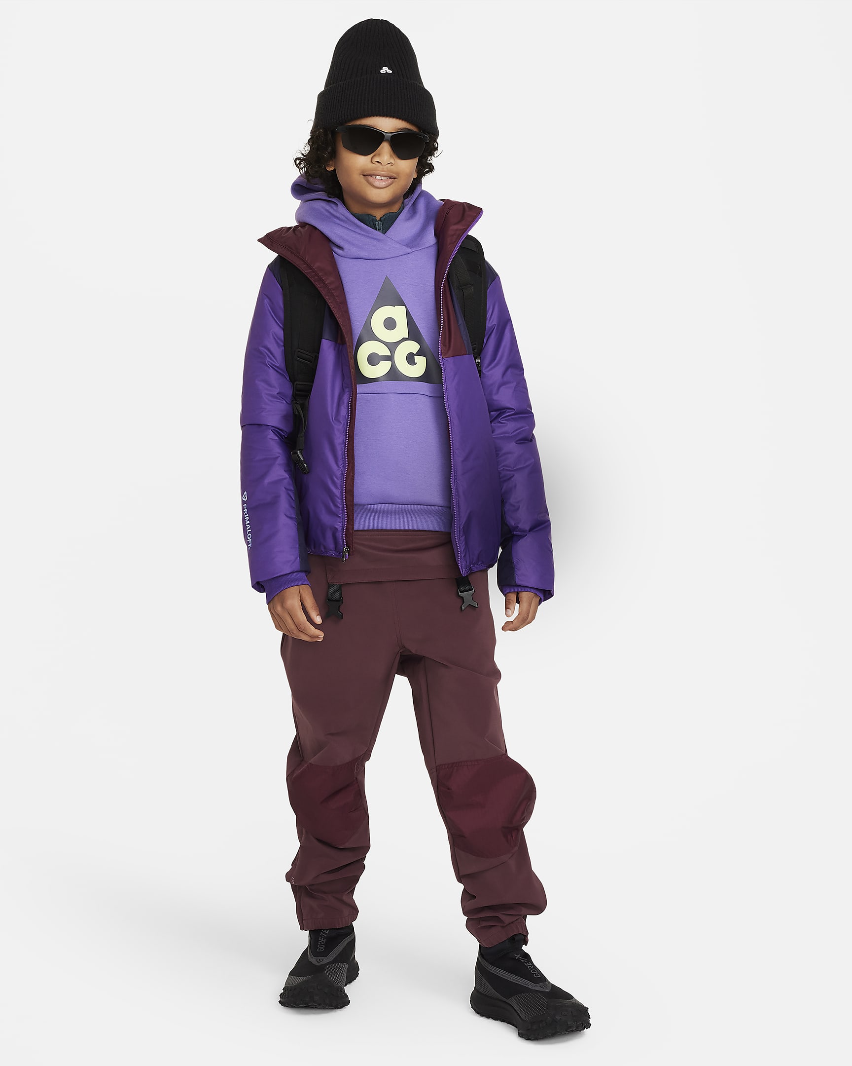 Chamarra para niños talla grande Nike ACG Storm-FIT "Rope De Dope" - Polvo violeta/Morado cosmos/Morado tinta/Polar