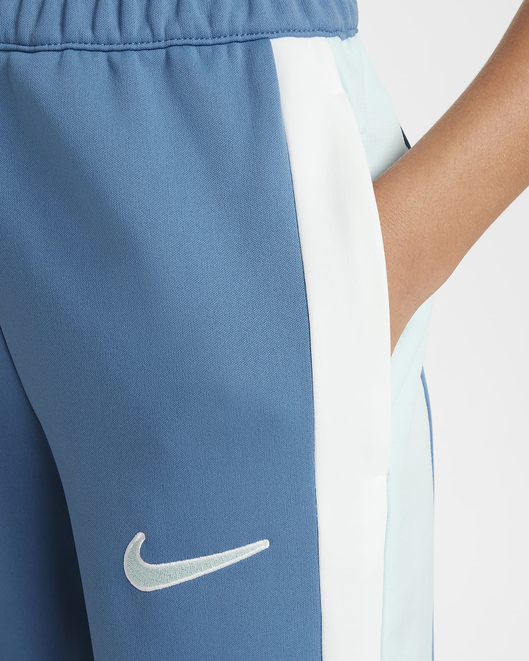 Nike Academy Older Kids' Dri-FIT Football Tracksuit Bottoms - Aegean Storm/Glacier Blue/White/Glacier Blue