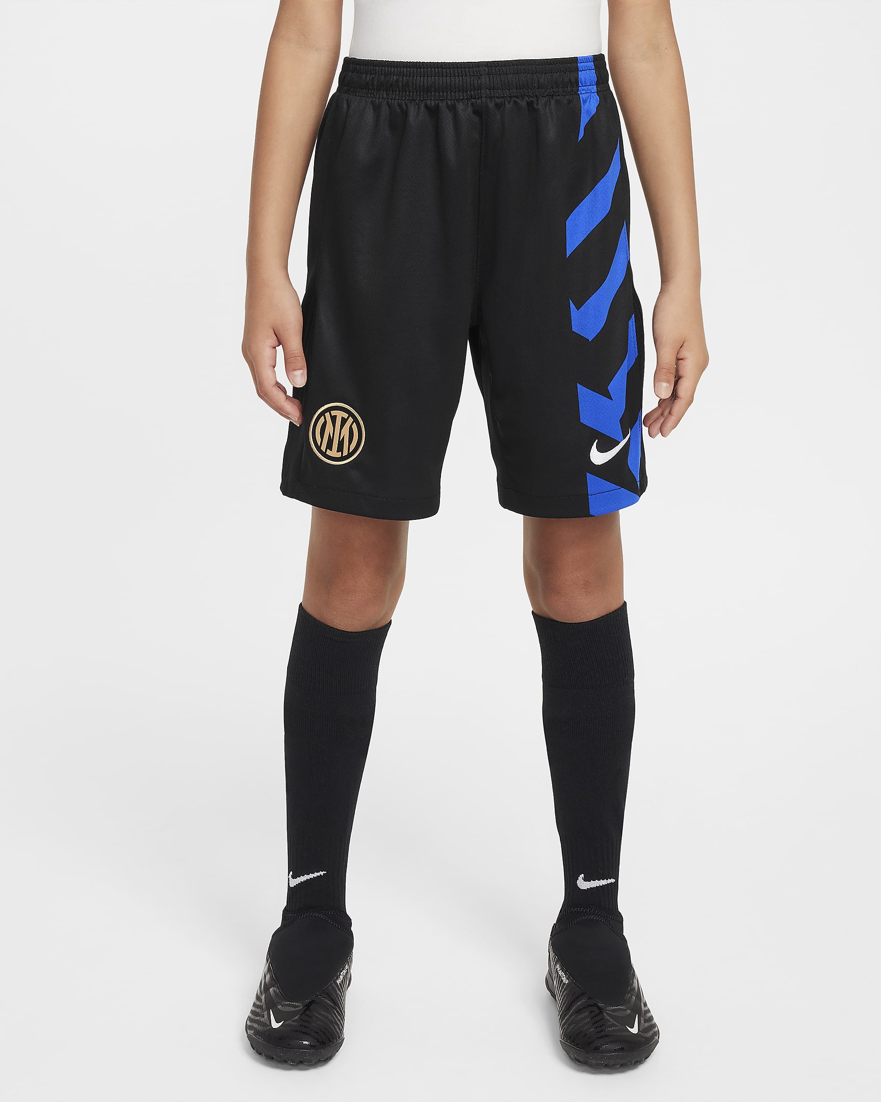 Short de foot replica Nike Dri-FIT Inter Milan 2024/25 Stadium Domicile pour ado - Noir/Lyon Blue/Blanc