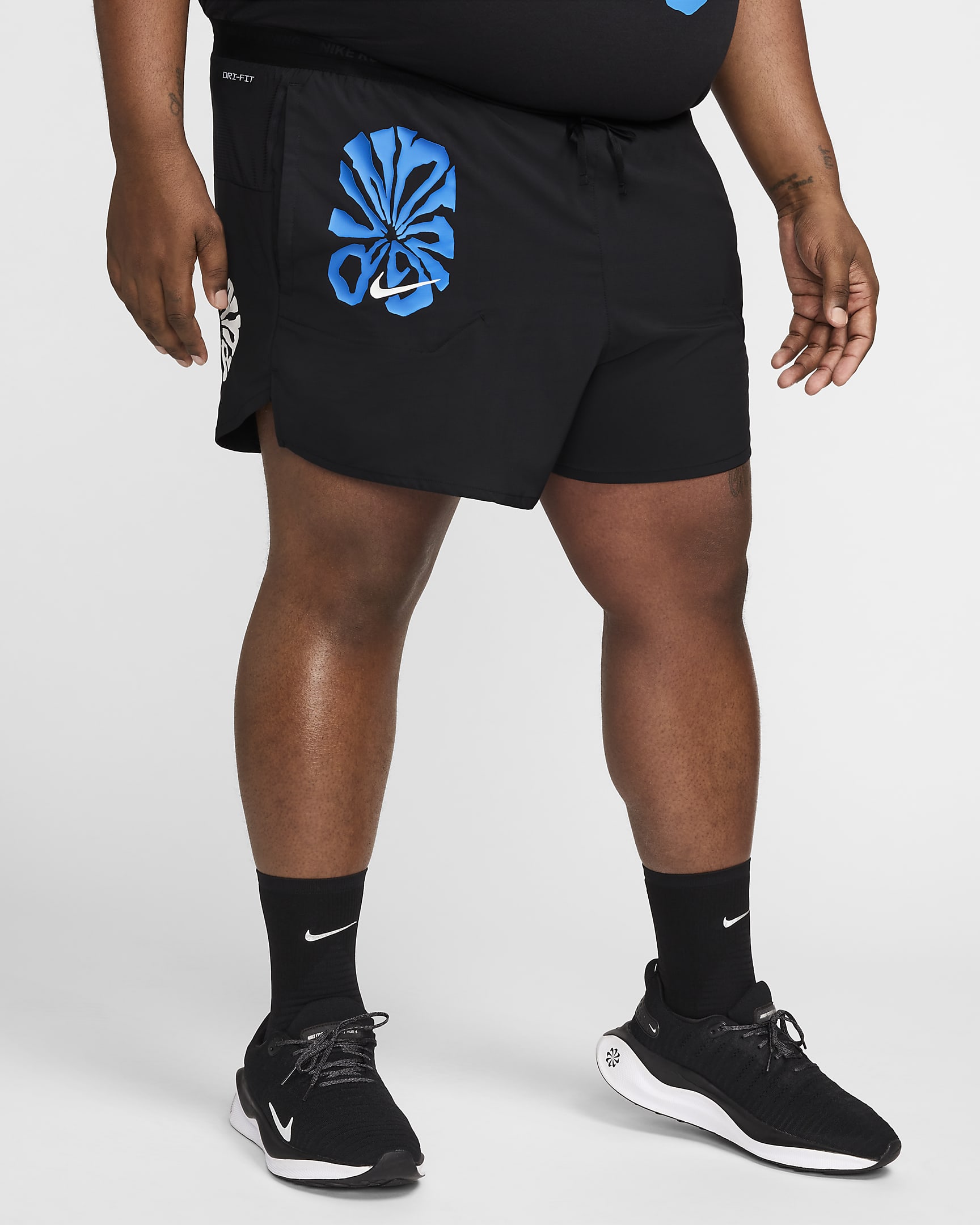 Nike Stride Run Energy Men's Dri-FIT 5" Brief-Lined Running Shorts - Black/Black/Light Photo Blue