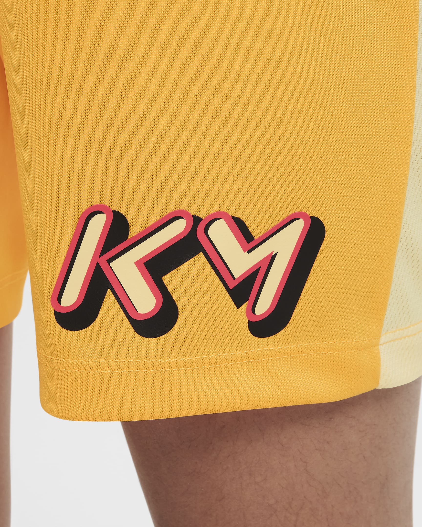 Shorts de fútbol Dri-FIT para niños talla grande Kylian Mbappé Academy 23 - Naranja láser/Naranja láser claro